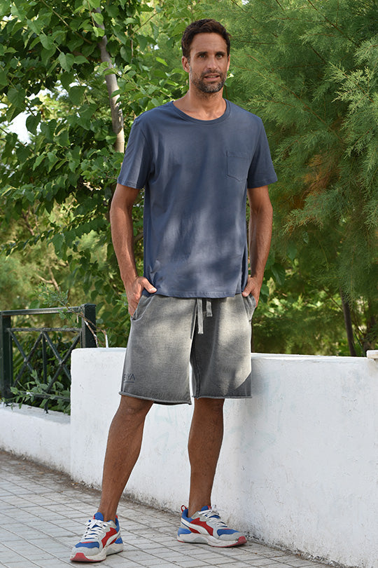 Ανδρικό t-shirt με λεπτομέρεια τσέπη | Γκρι