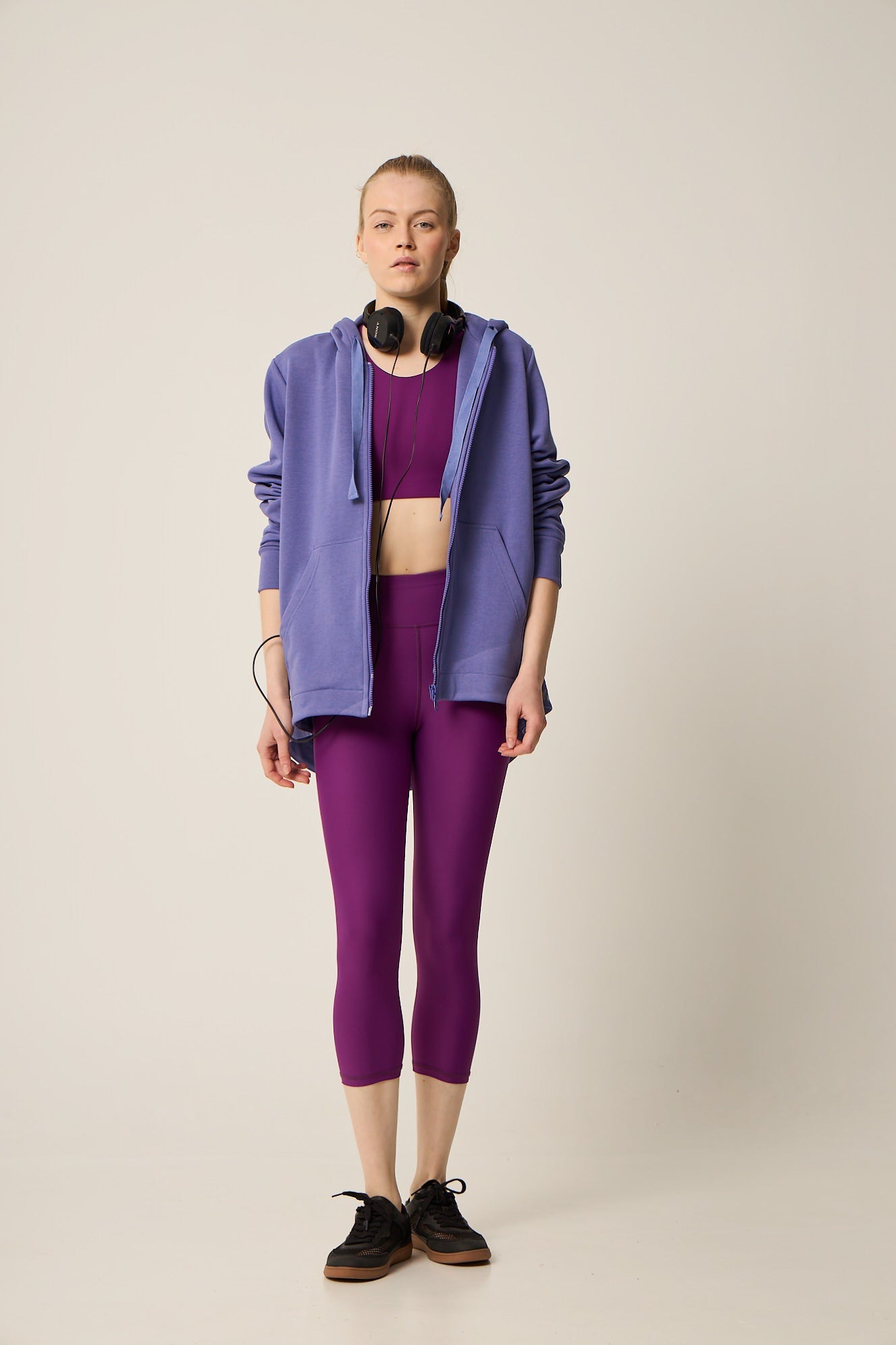 Τζάκετ με φερμουάρ και κουκούλα | Λιλά