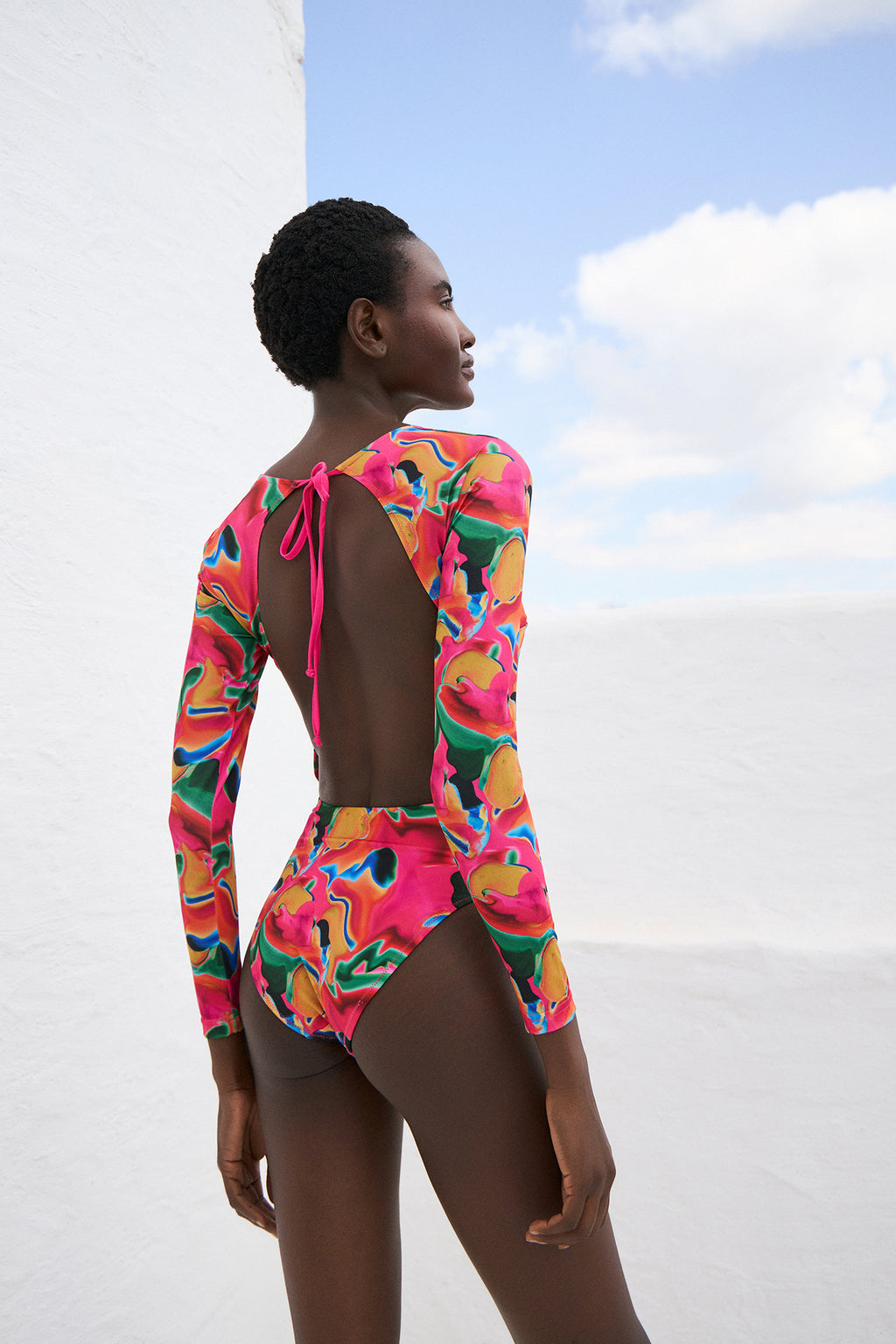 Ολόσωμο μαγιό με ανοιχτή πλάτη multicolour dream print | Πολύχρωμο