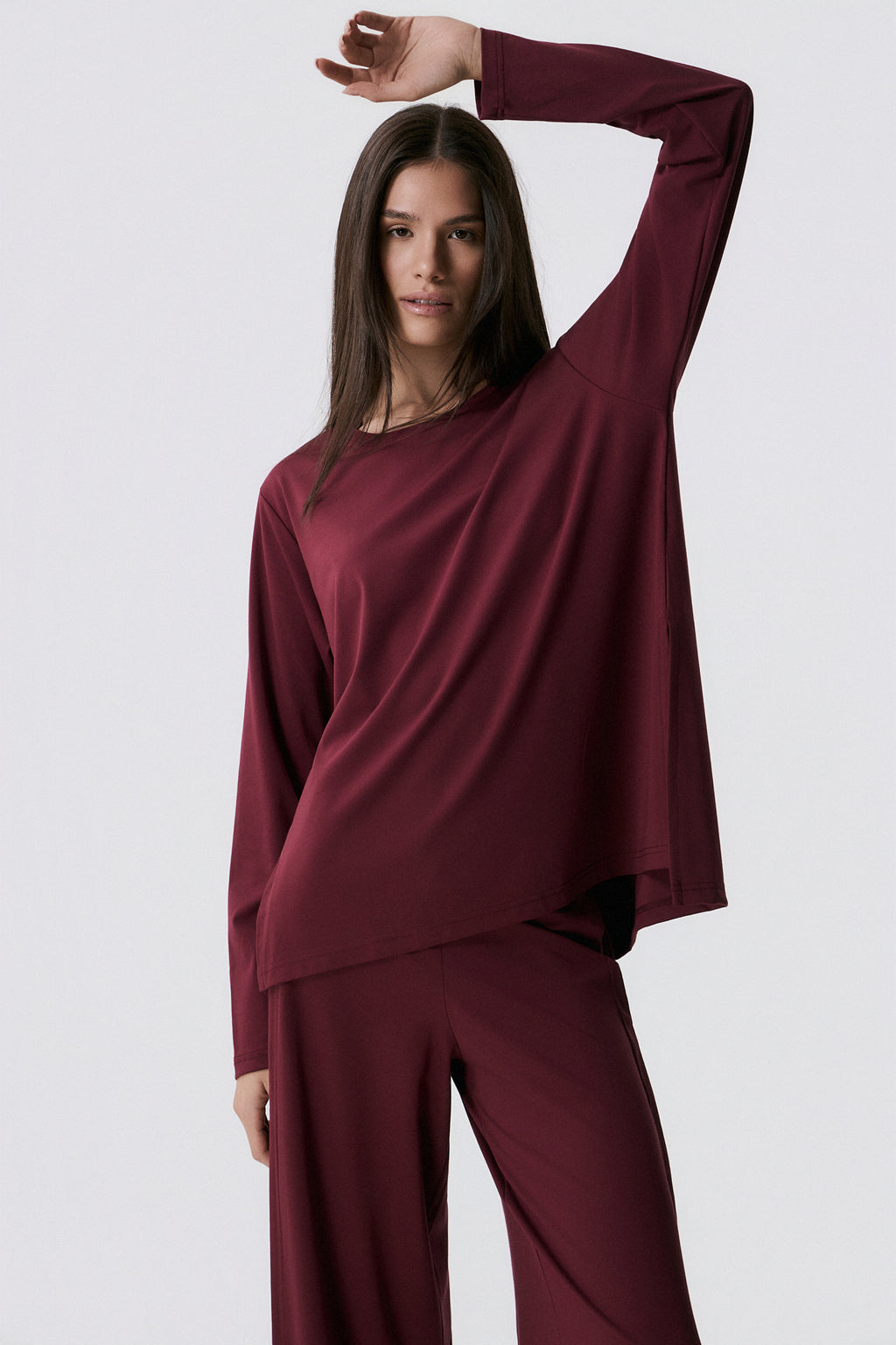 Αθλητικό Μακρυμάνικο Τop | Burgundy