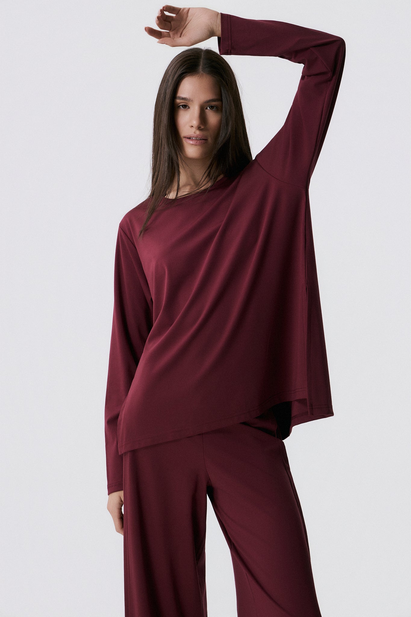 Αθλητικό Μακρυμάνικο Τop | Burgundy