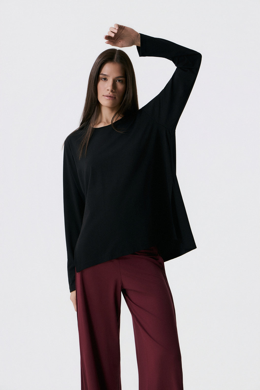 Αθλητικό Μακρυμάνικο Τop | Μαύρο