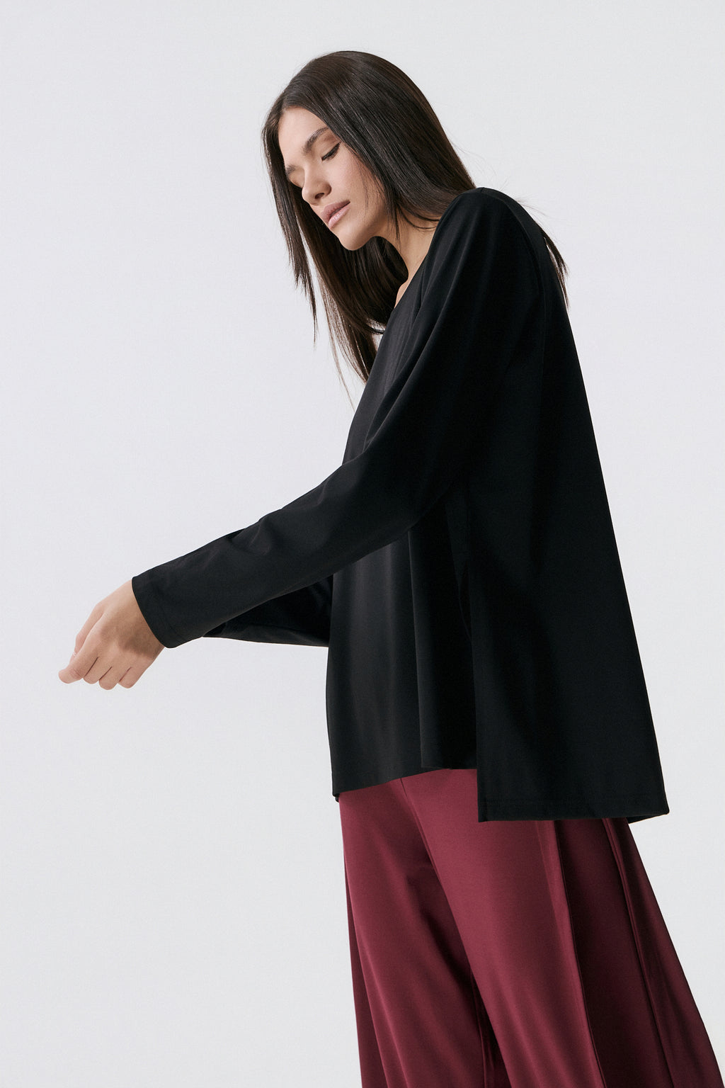 Αθλητικό Μακρυμάνικο Τop | Μαύρο