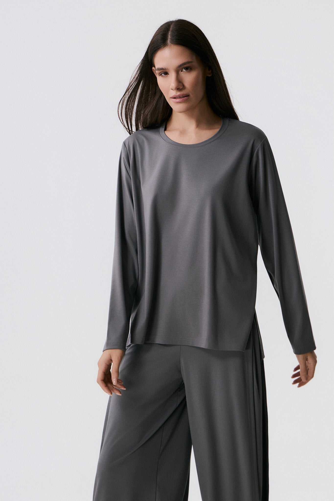 Αθλητικό Μακρυμάνικο Τop | Shark Grey