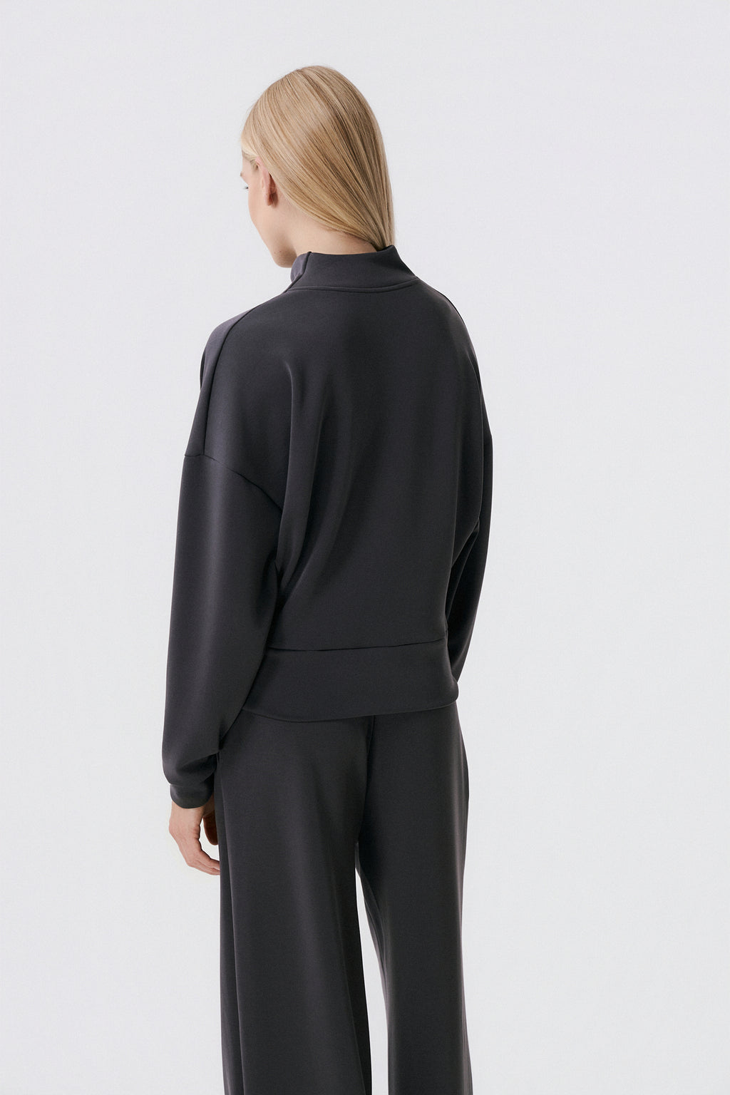 Scuba Cupro Touch draped turtleneck | Γκρι