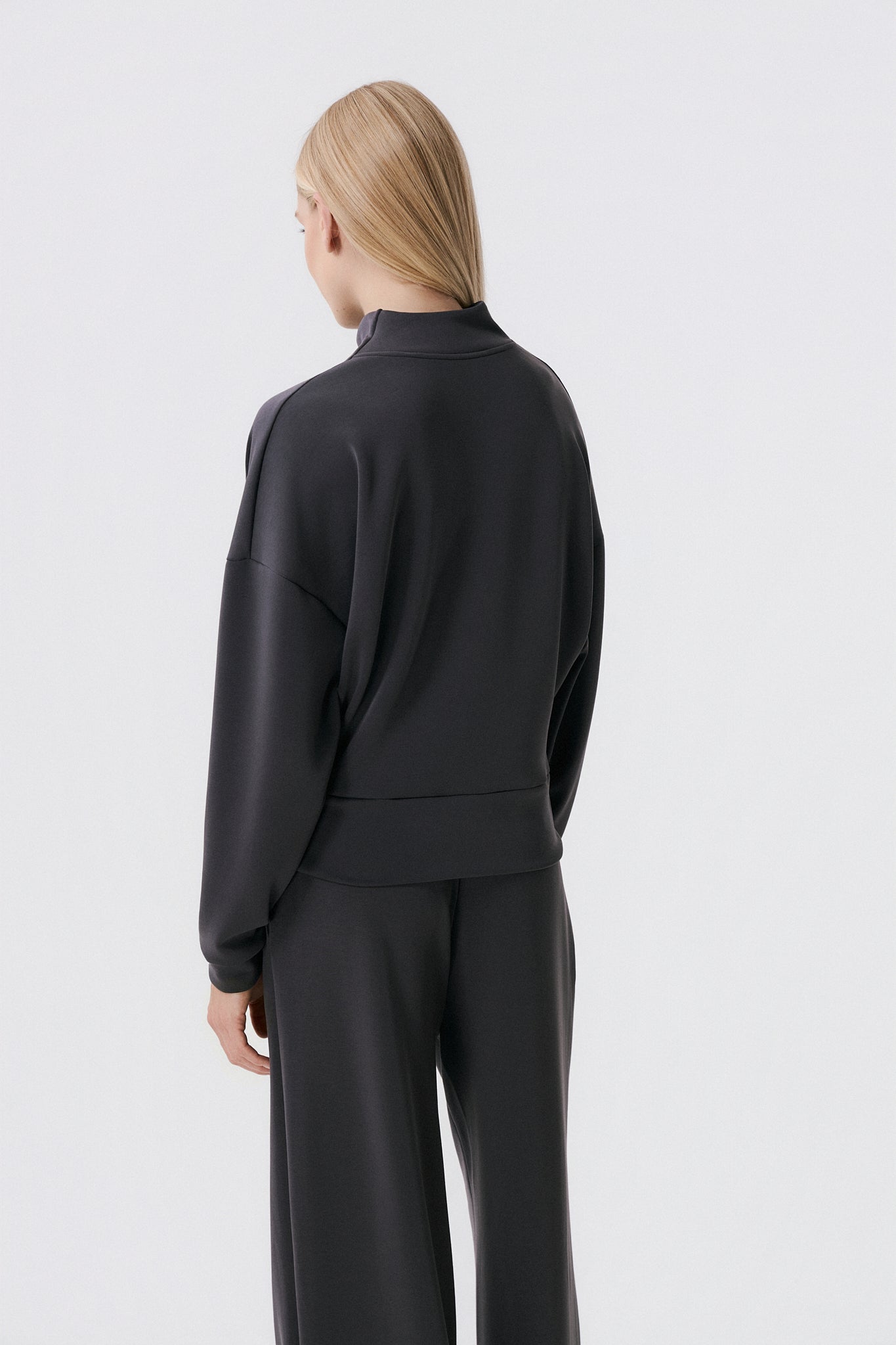 Scuba Cupro Touch draped turtleneck | Γκρι