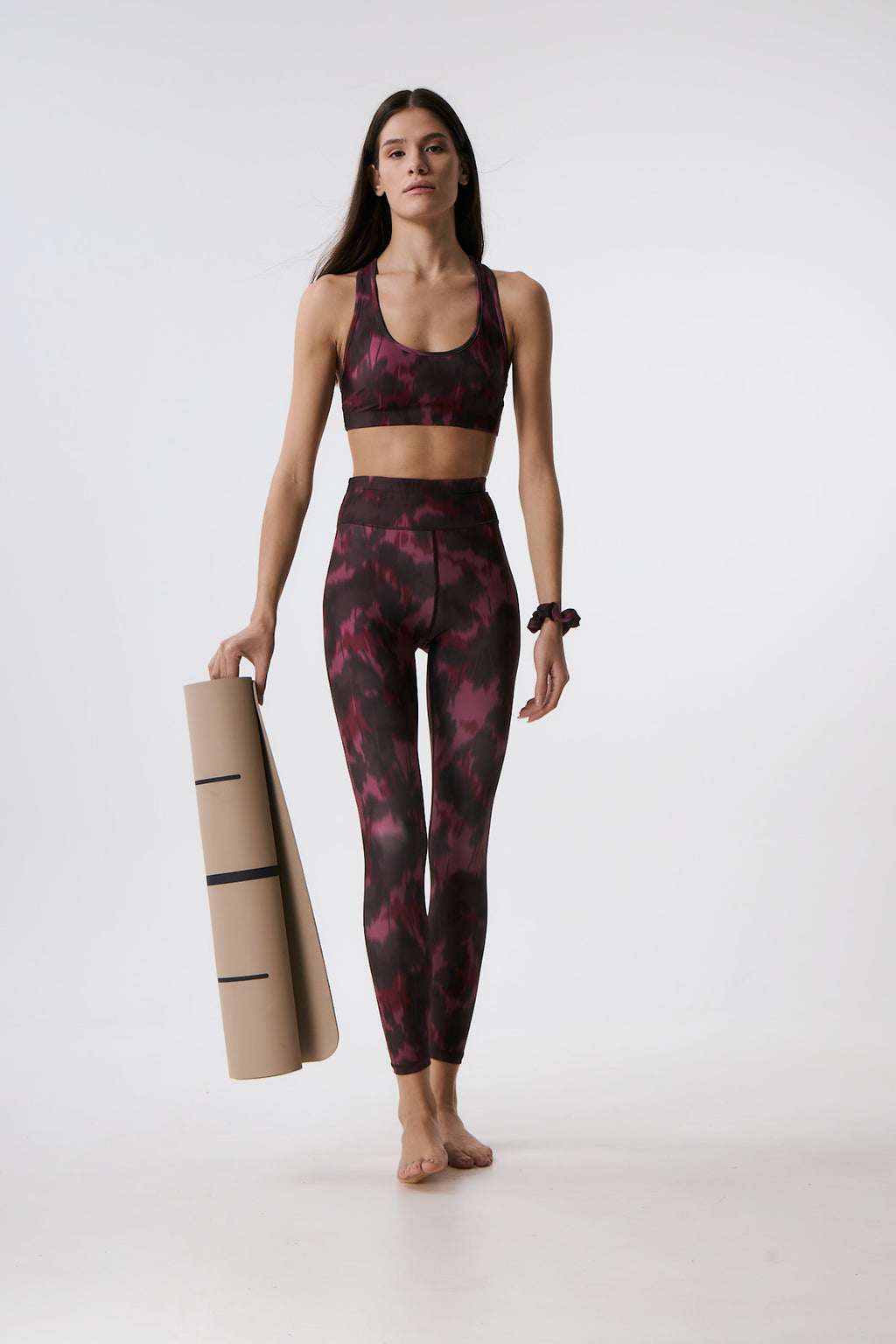 Σετ γυμναστικής με shadow floral print | Μπορντό