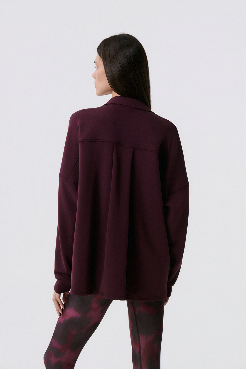 Scuba Cupro Touch polo hoodie | Burgundy