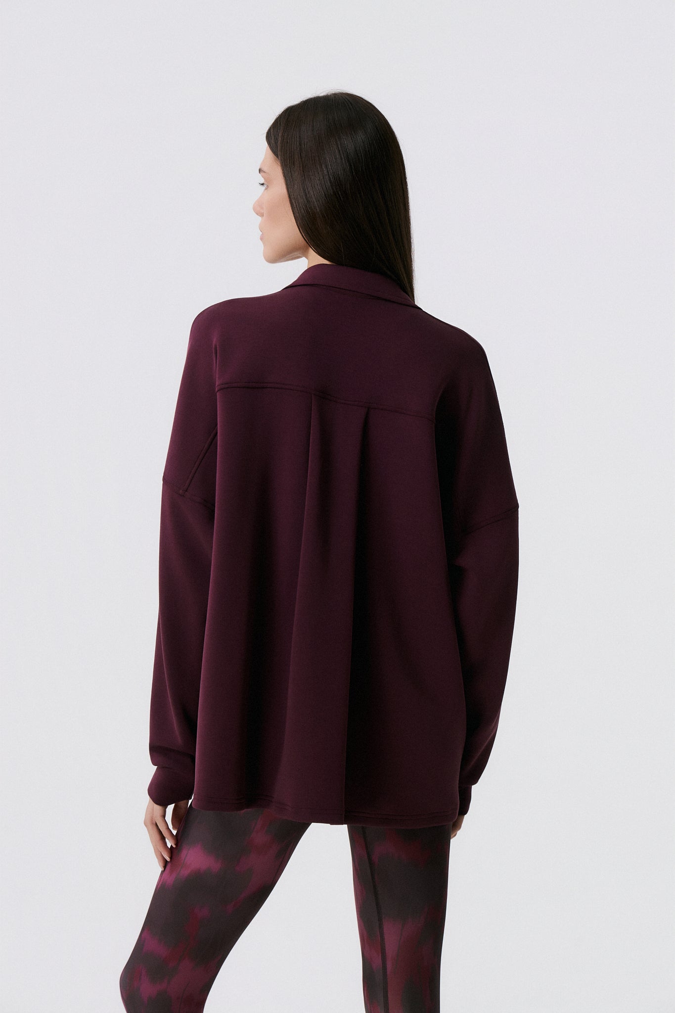 Scuba Cupro Touch polo hoodie | Burgundy
