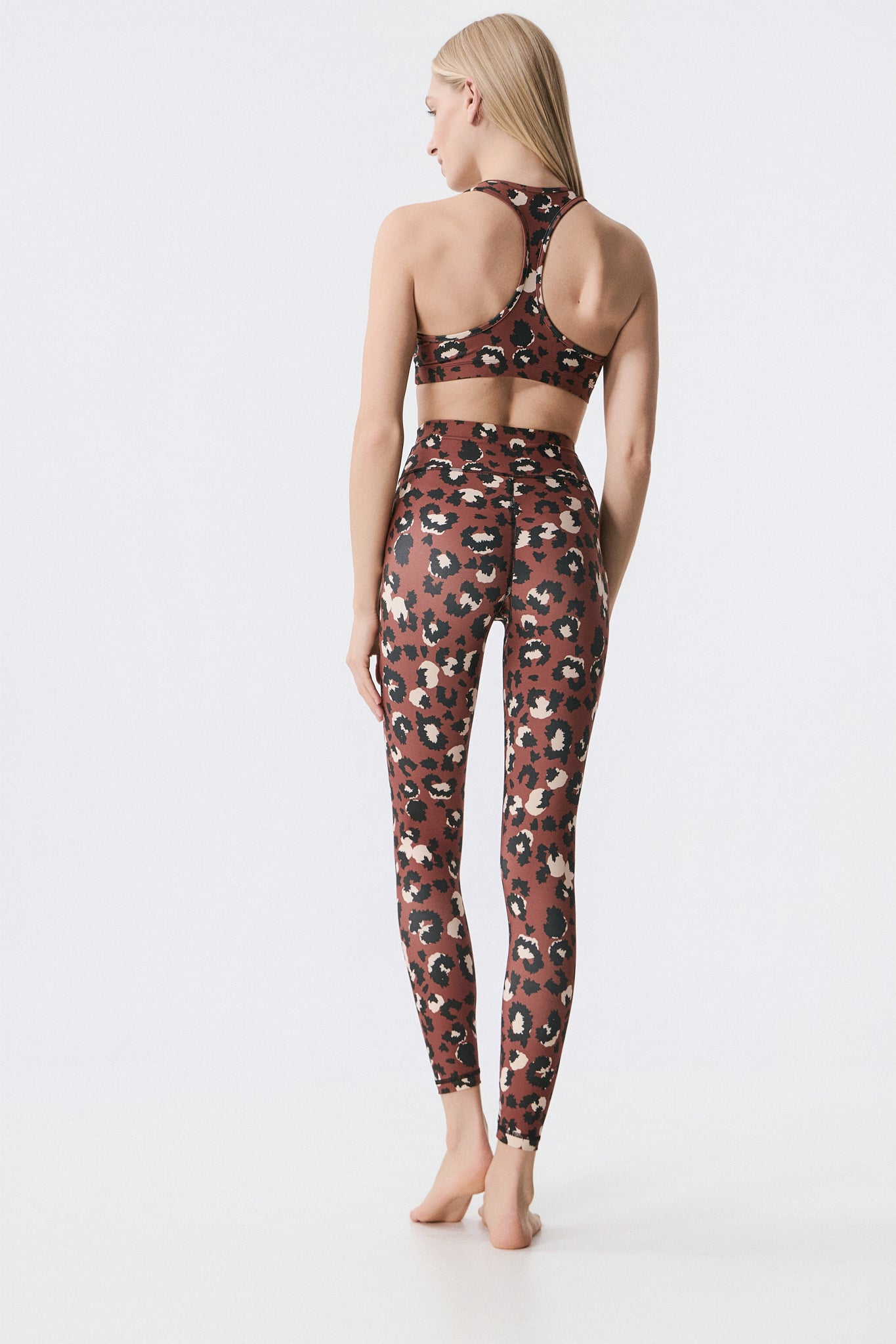 Σετ γυμναστικής με mocha leopard print | Πολύχρωμο