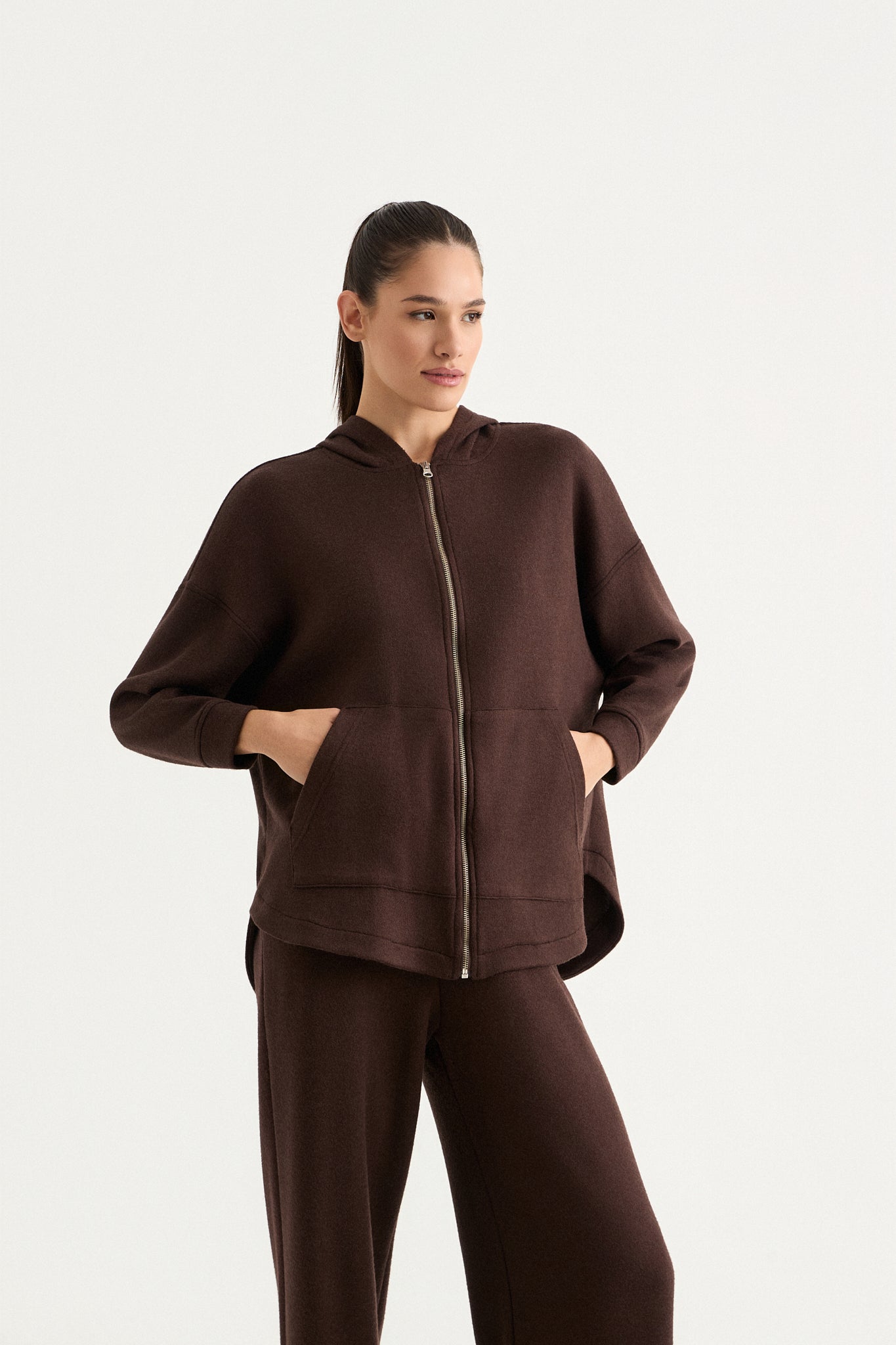 Comfort Knit Jacket Hoodie | Mocha