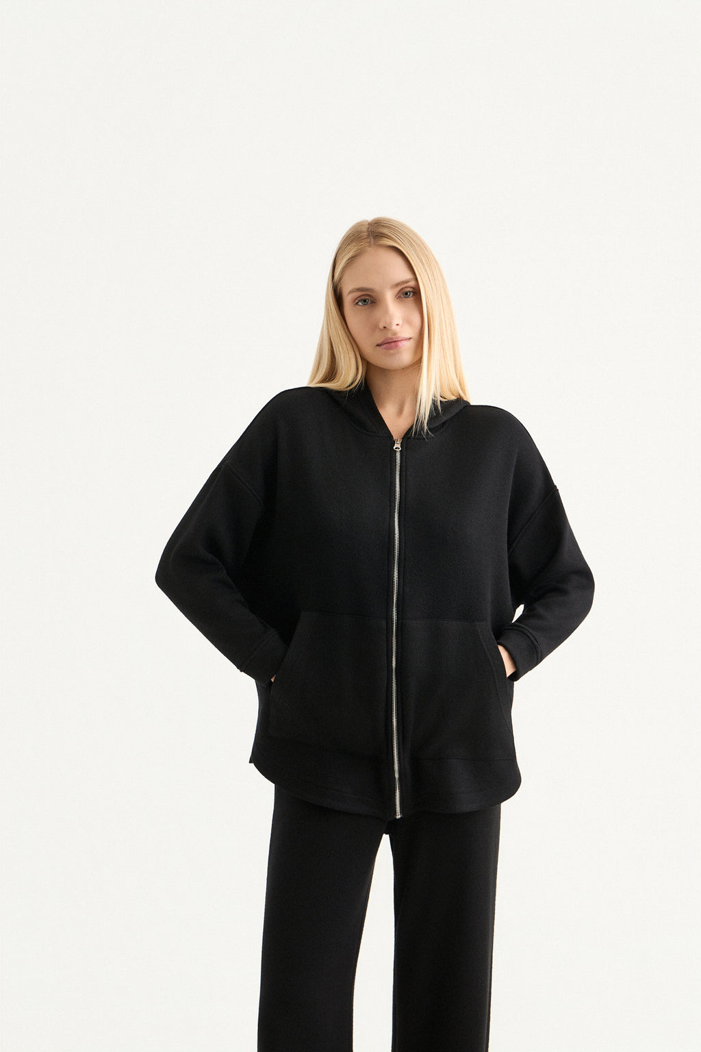 Comfort Knit Jacket Hoodie | Μαύρο