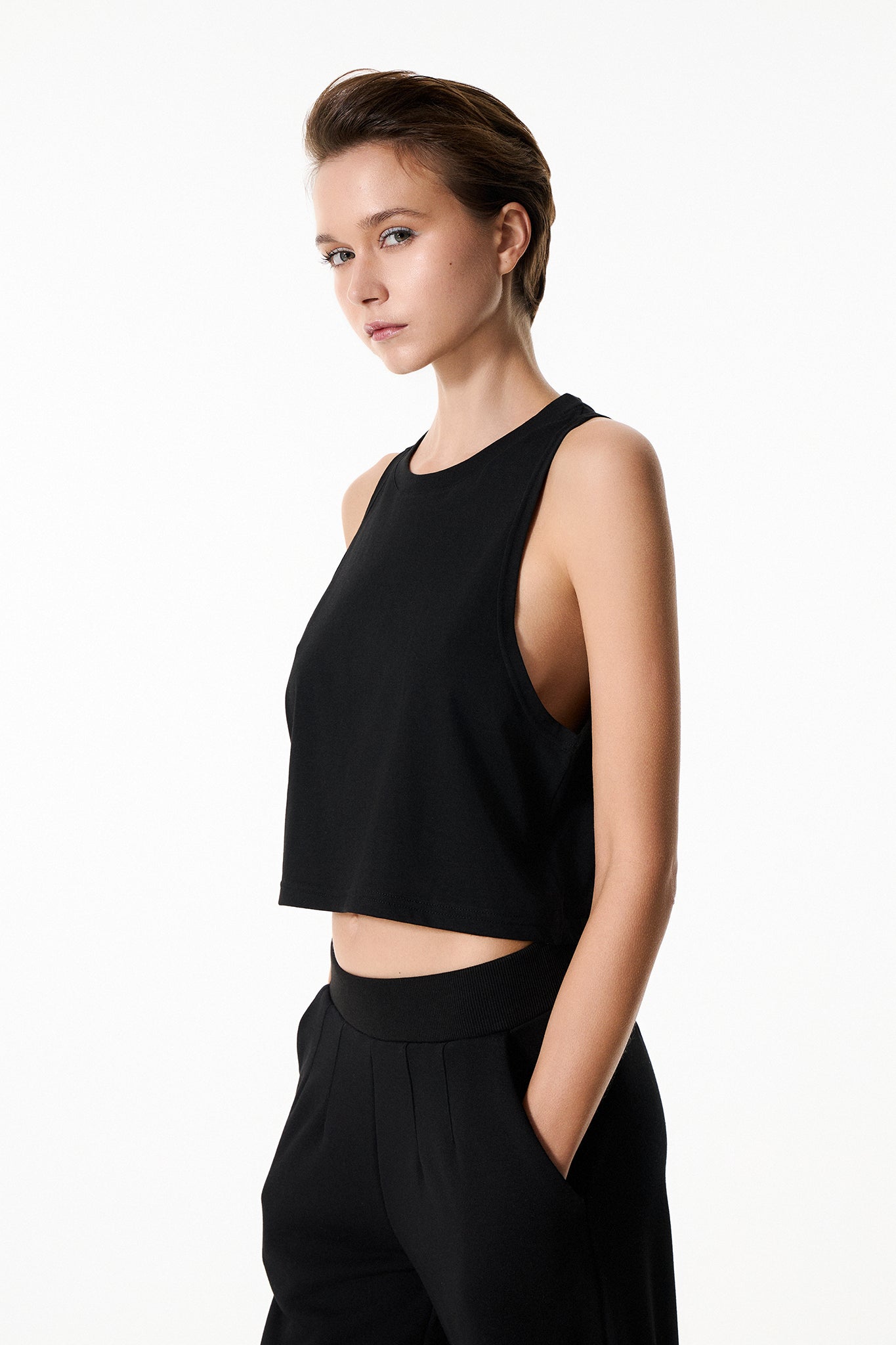 Αμάνικο cropped top |  Μαύρο