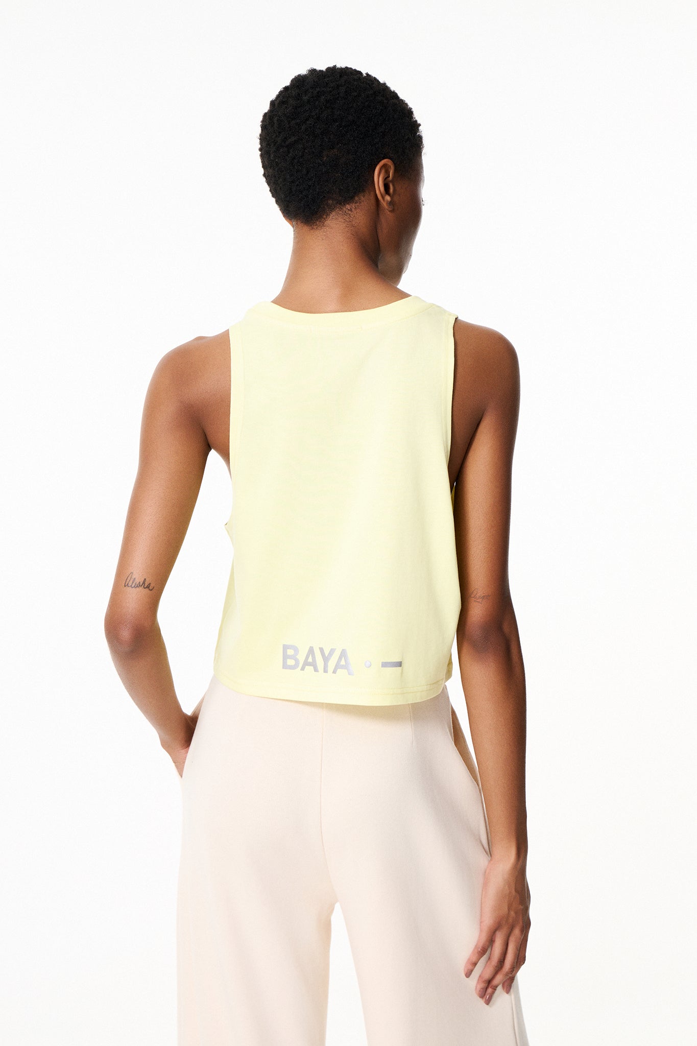 Αμάνικο cropped top | Κίτρινο