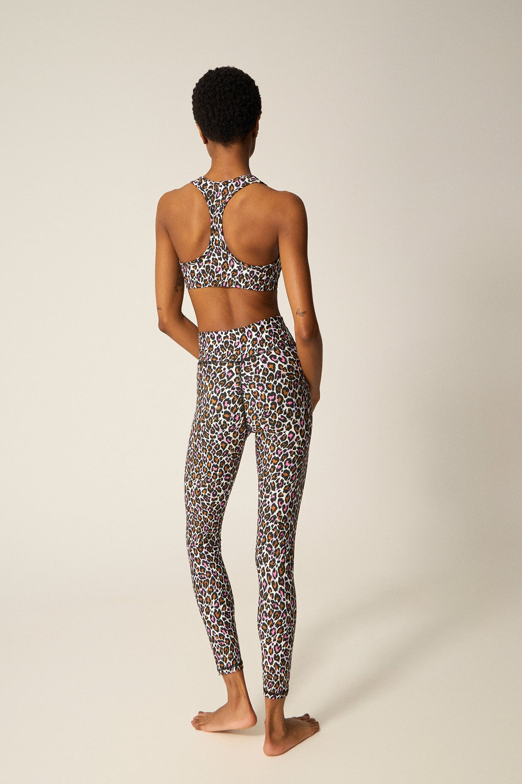Σετ γυμναστικής με pink & brown leopard print | Λεοπάρ
