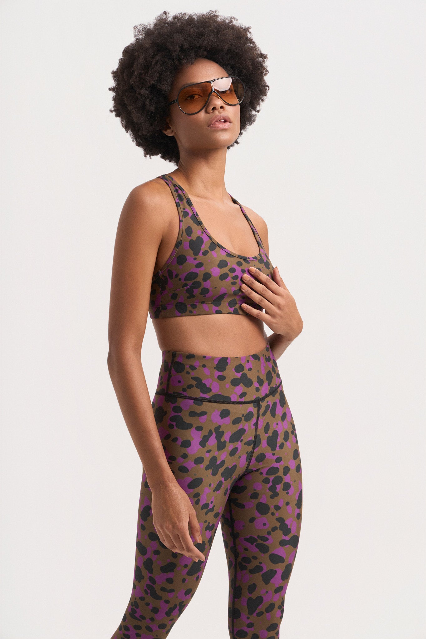 Σετ γυμναστικής με leopard spots print | Μαύρο