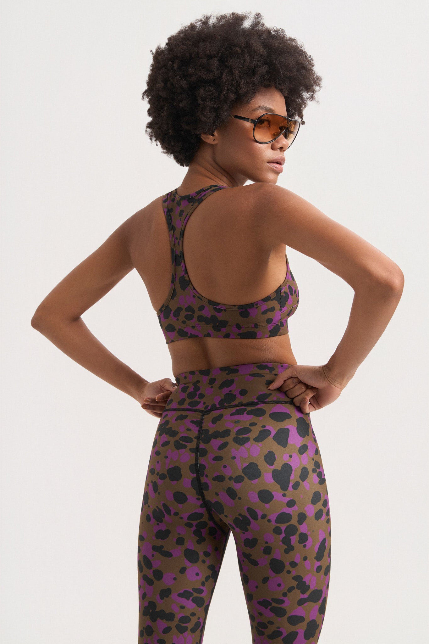 Σετ γυμναστικής με leopard spots print | Μαύρο
