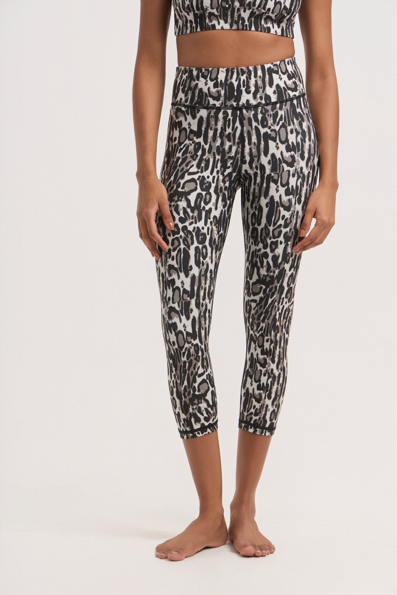 Aθλητικό crop κολάν με hybrid skin print | Πολύχρωμο