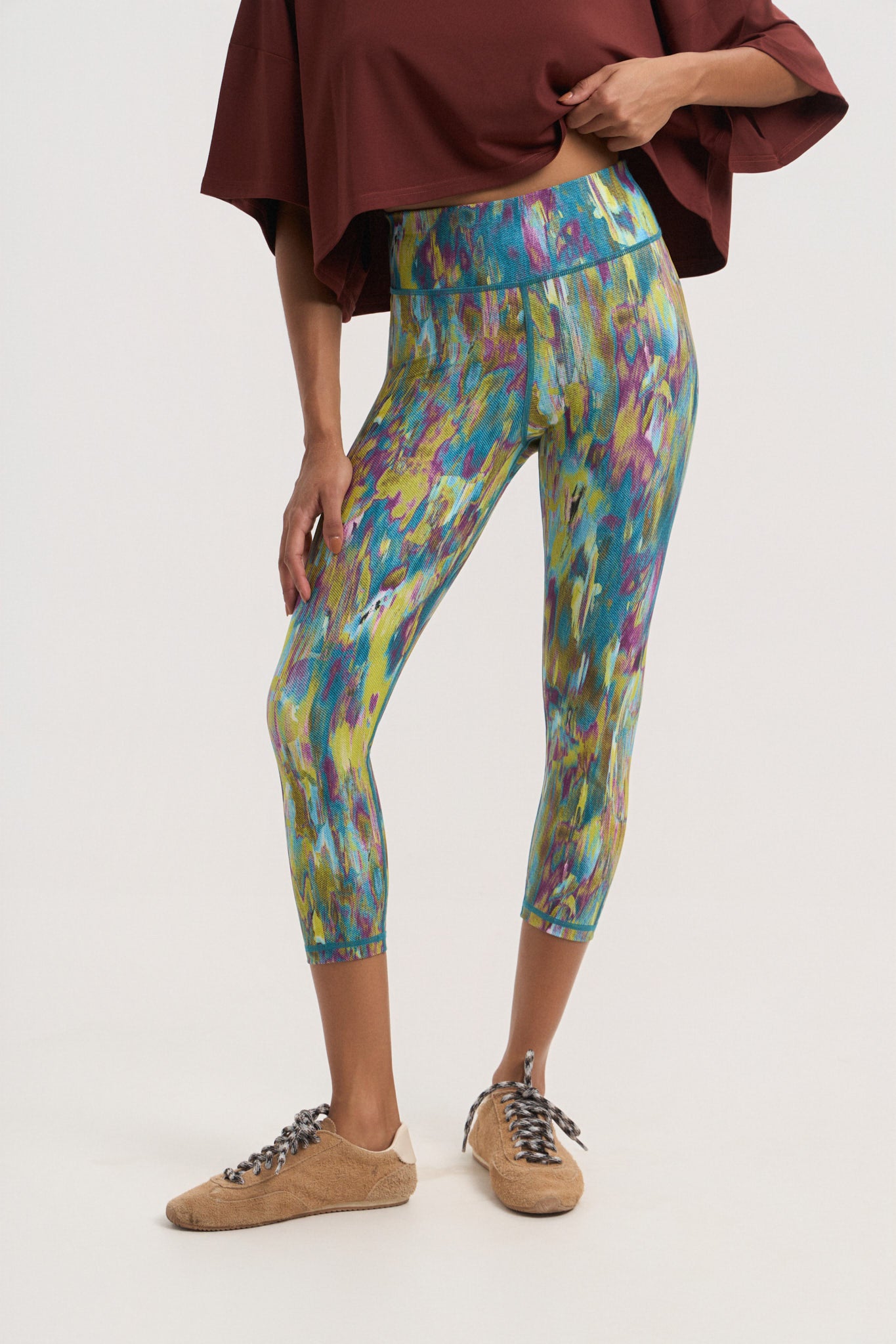 Aθλητικό crop κολάν με kaleidoscope print | Πολύχρωμο