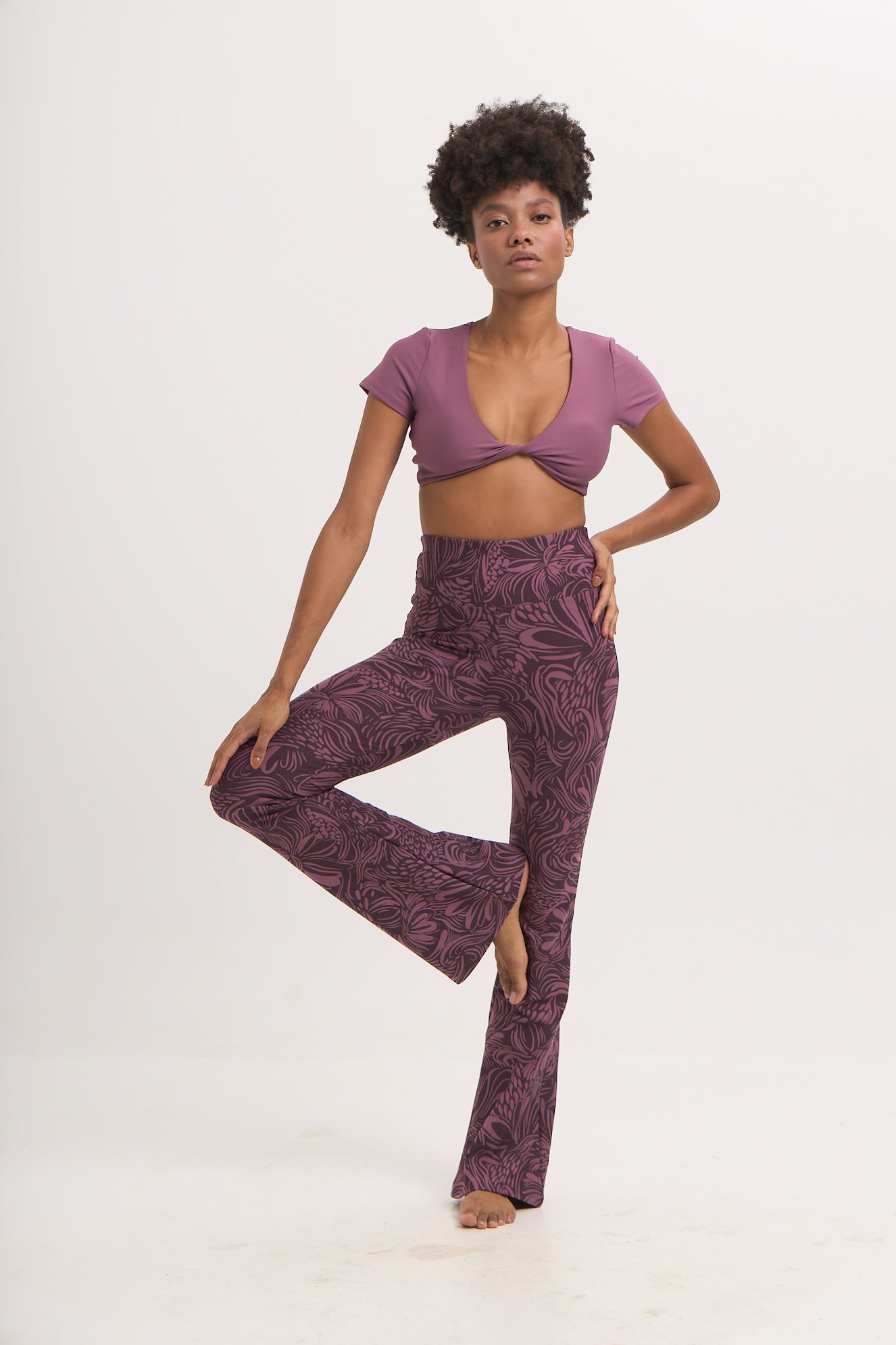 Aθλητικό κολάν με floral boho print και τελείωμα καμπάνα | Nectar