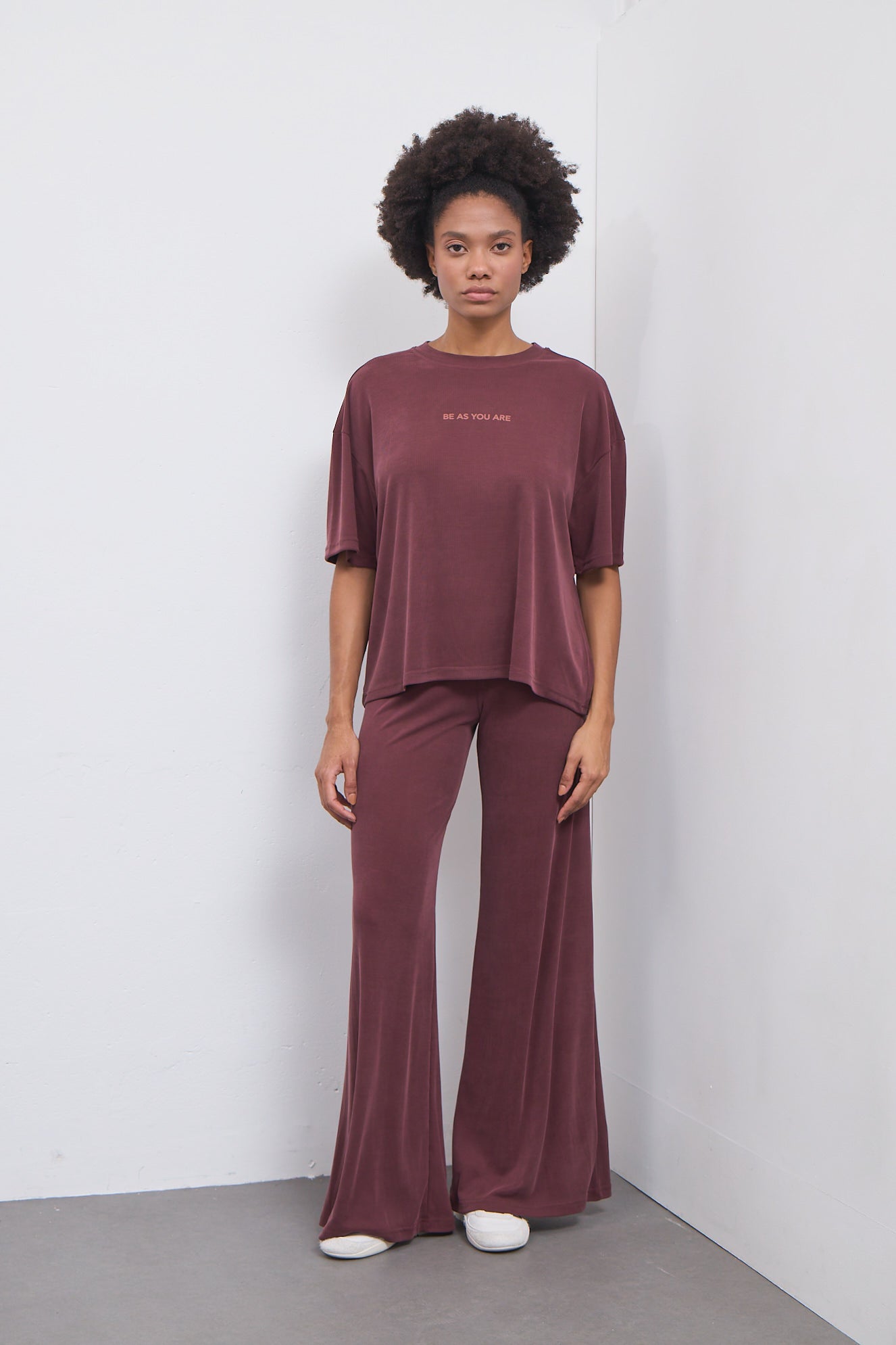 Παντελόνι φόρμας ribbed ύφανσης | Bordeaux