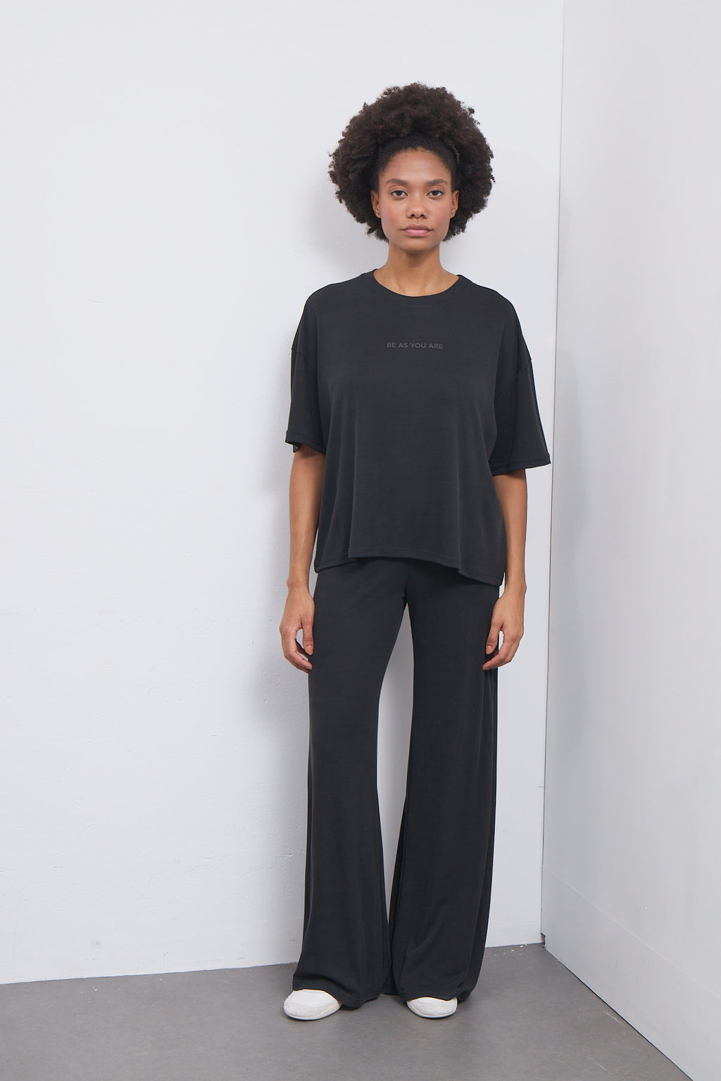 Παντελόνι φόρμας ribbed ύφανσης |  Μαύρο