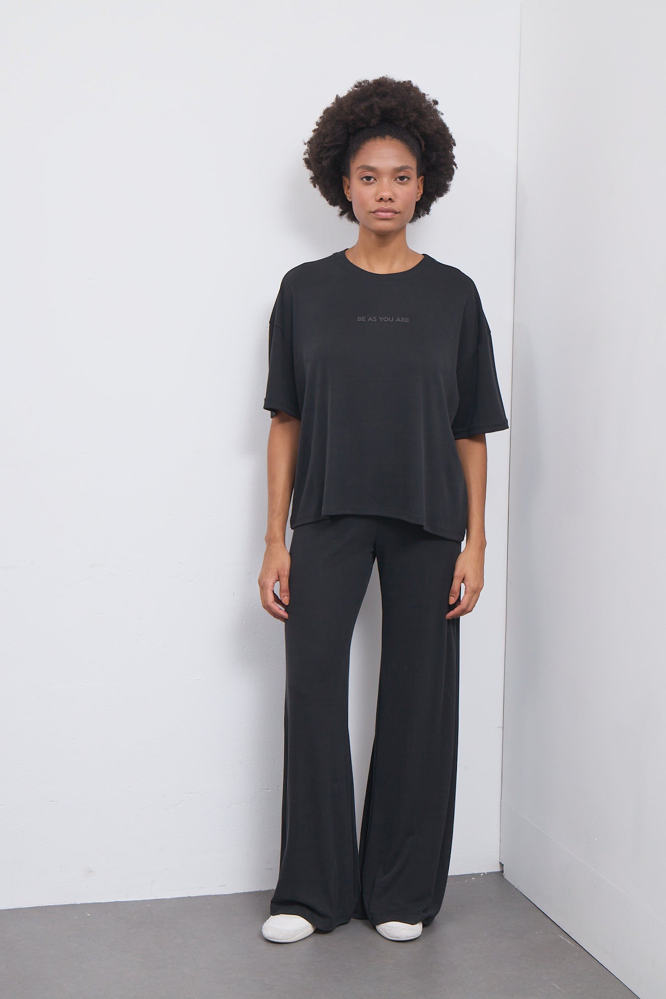 Παντελόνι φόρμας ribbed ύφανσης |  Μαύρο