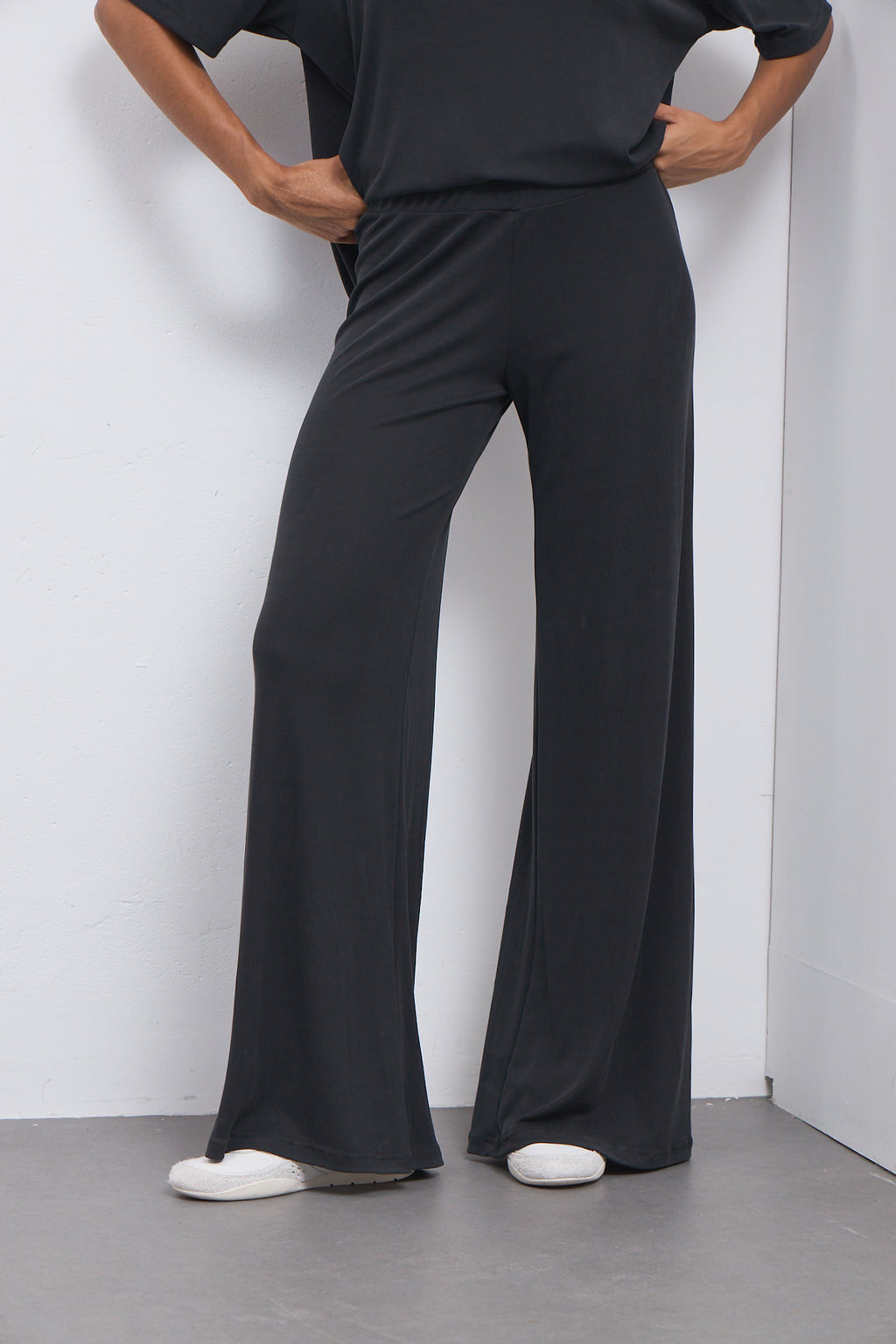 Παντελόνι φόρμας ribbed ύφανσης |  Μαύρο