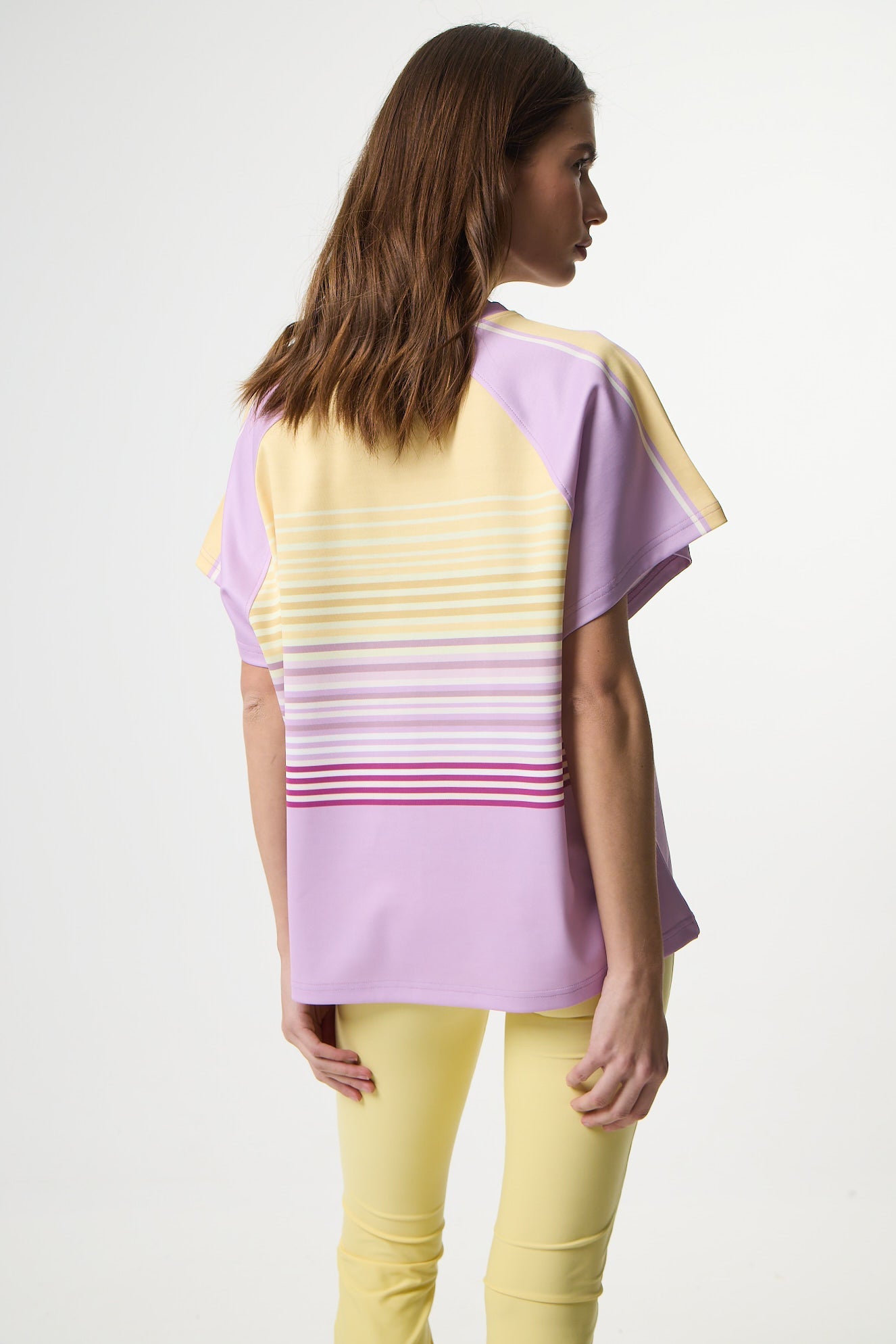 Αθλητικό T-Shirt με Ombre Stripes | Lilac