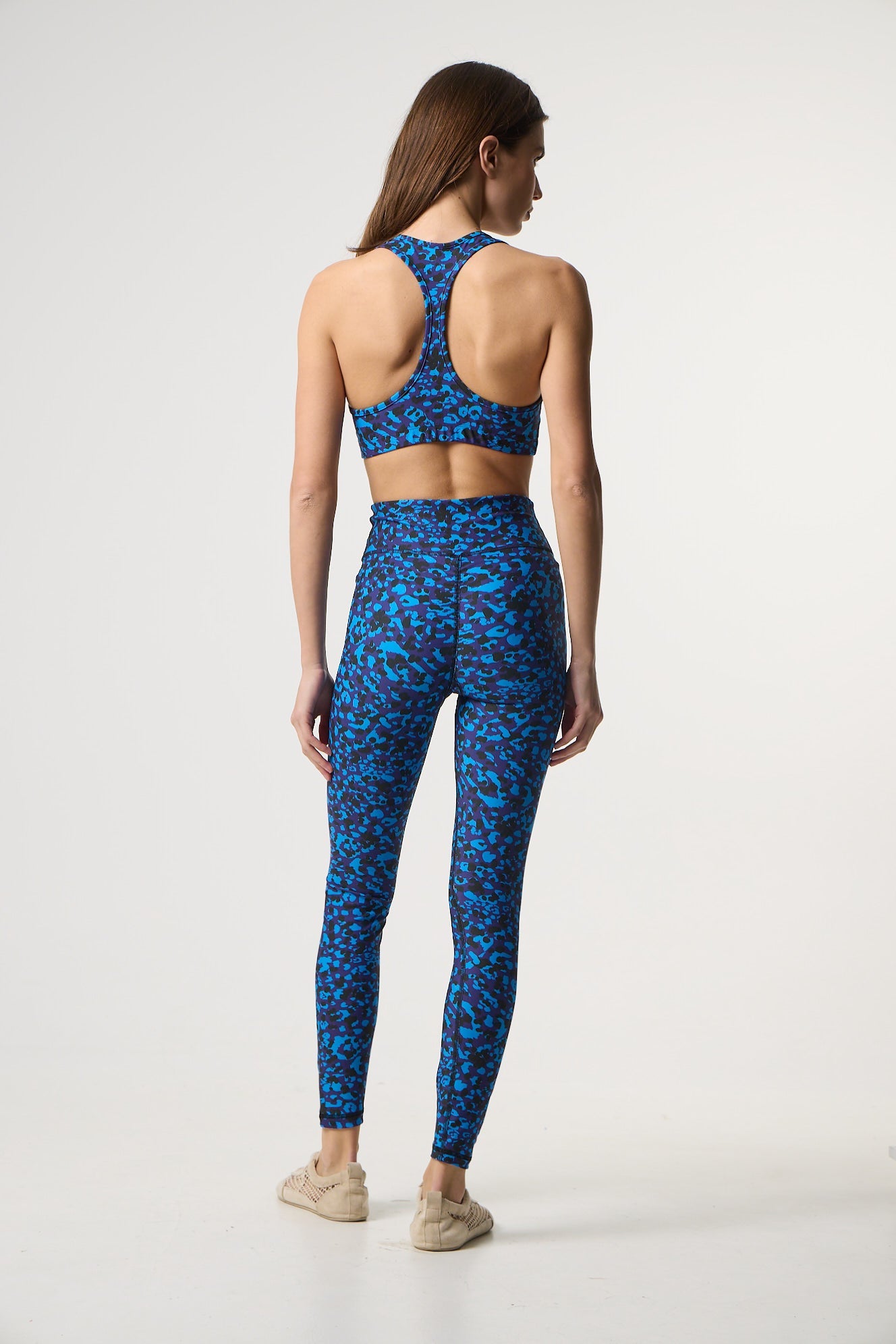 Σετ γυμναστικής με clouded leopard print | Μπλε