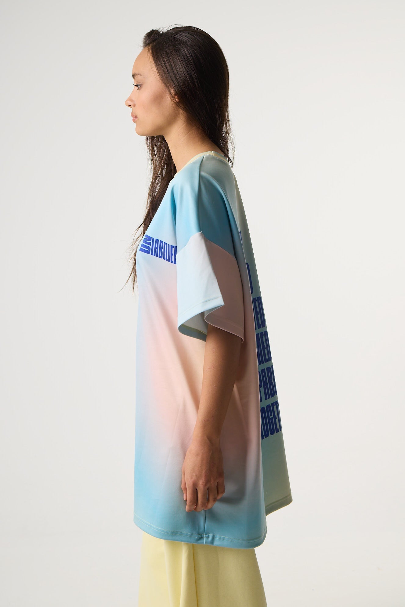 Αθλητικό Oversized Top με Gradient Print | Powder Blue