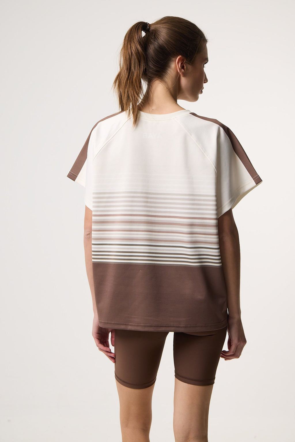 Αθλητικό T-Shirt με Ombre Stripes | Mocha