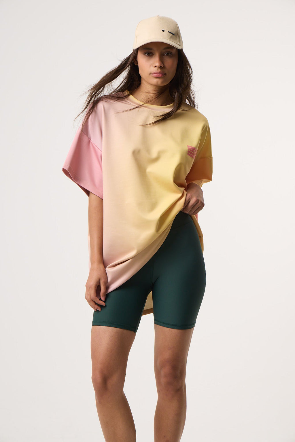 Αθλητικό Oversized Top με Gradient Print | Butter Yellow