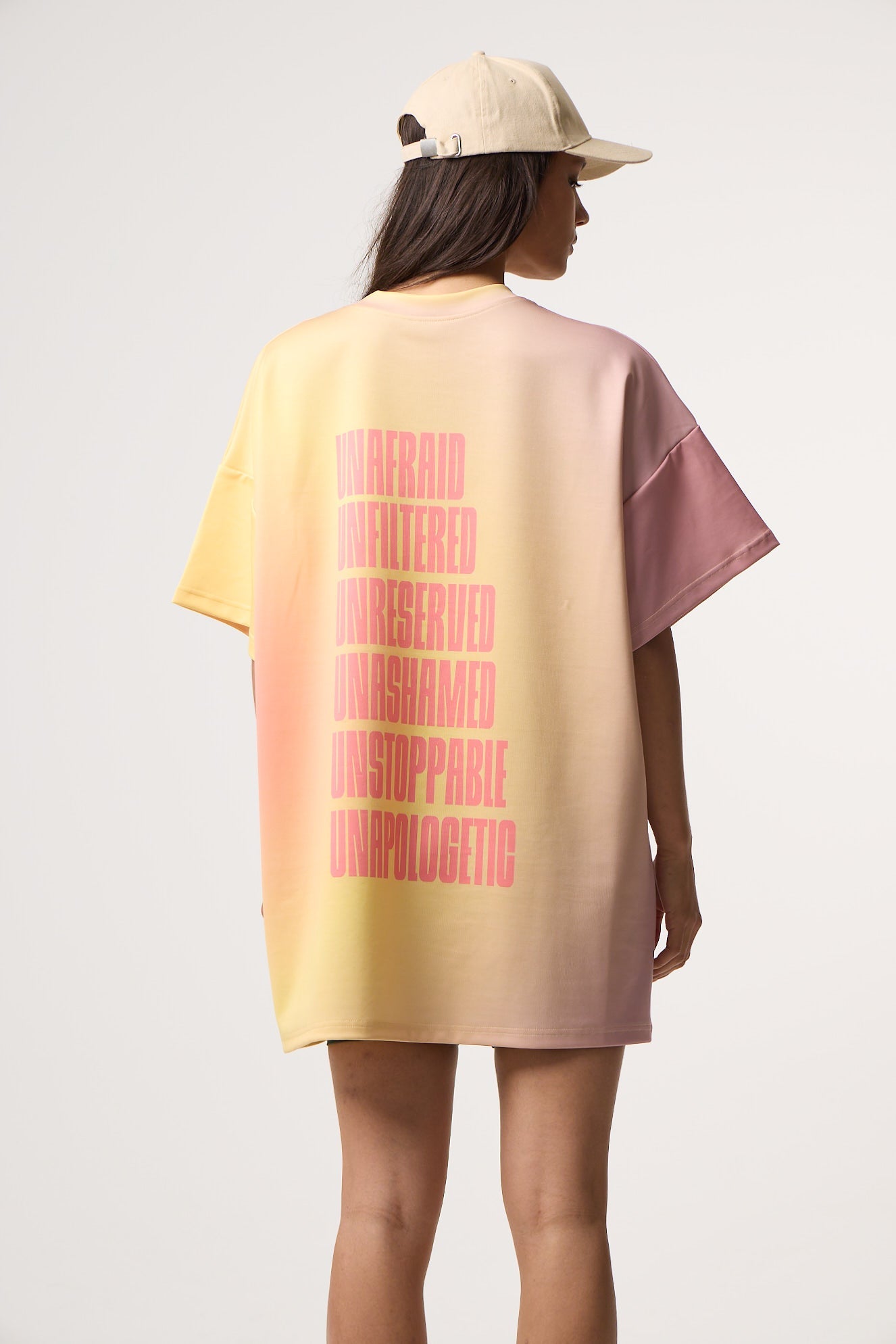 Αθλητικό Oversized Top με Gradient Print | Butter Yellow