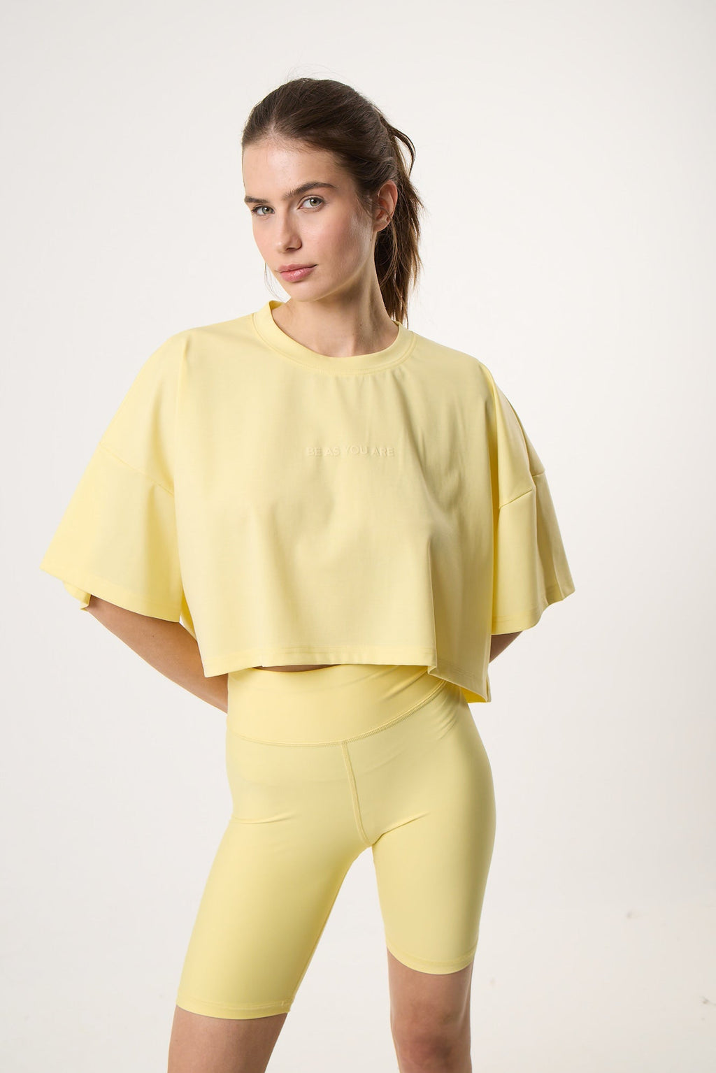 Αθλητικό Cropped Top | Butter Yellow