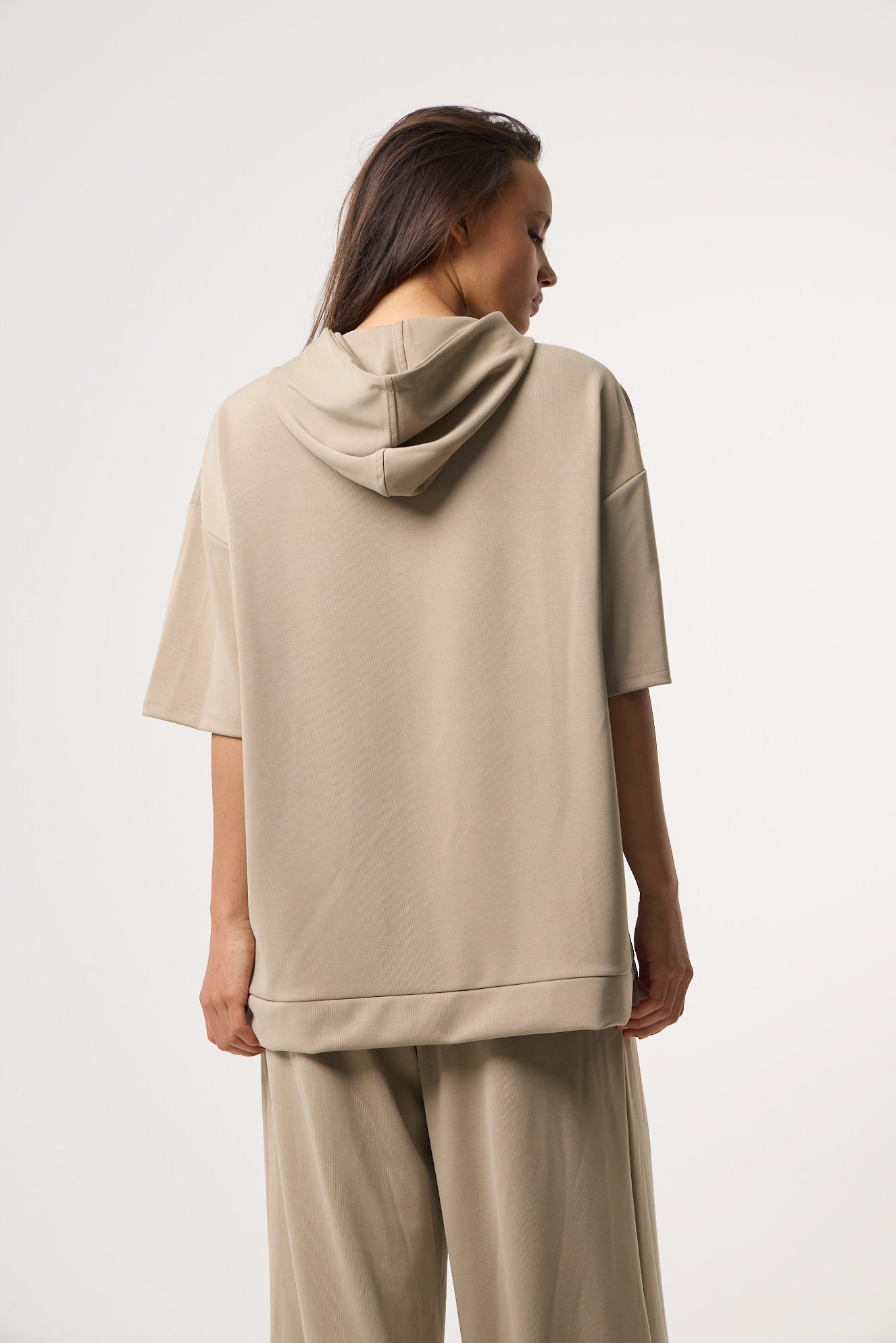 Casual Flow Sweatshirt με Κουκούλα | Beige