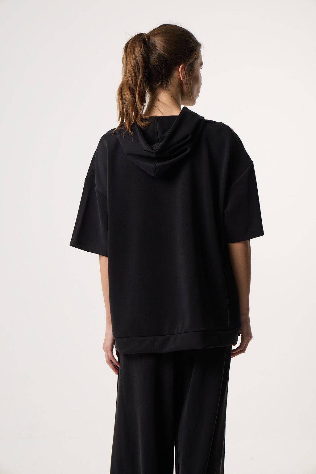 Casual Flow Sweatshirt με Κουκούλα | Μαύρο