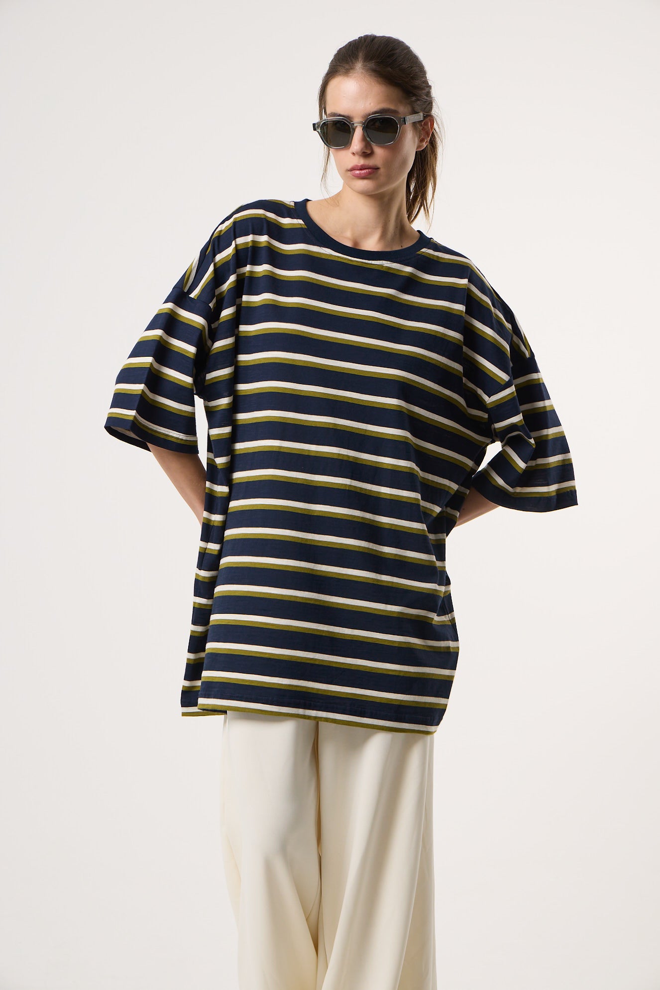 Αθλητικό T-shirt Loose Fit | Σκούρο Μπλε