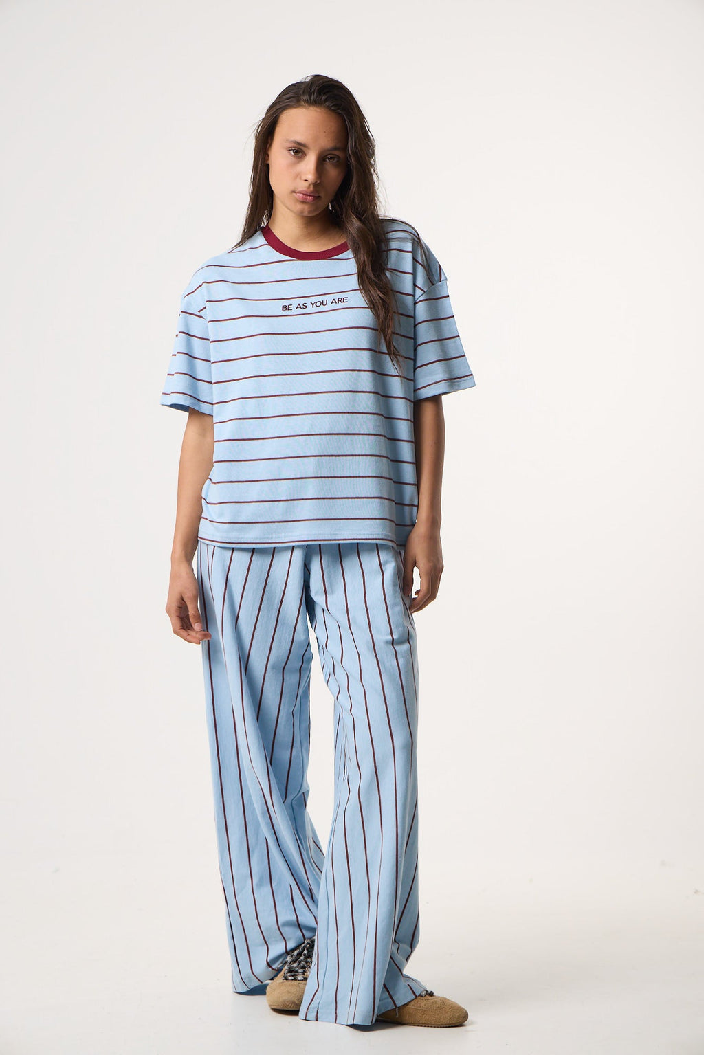 Κοντομάνικο T-Shirt Daily Stripes | Powder Blue