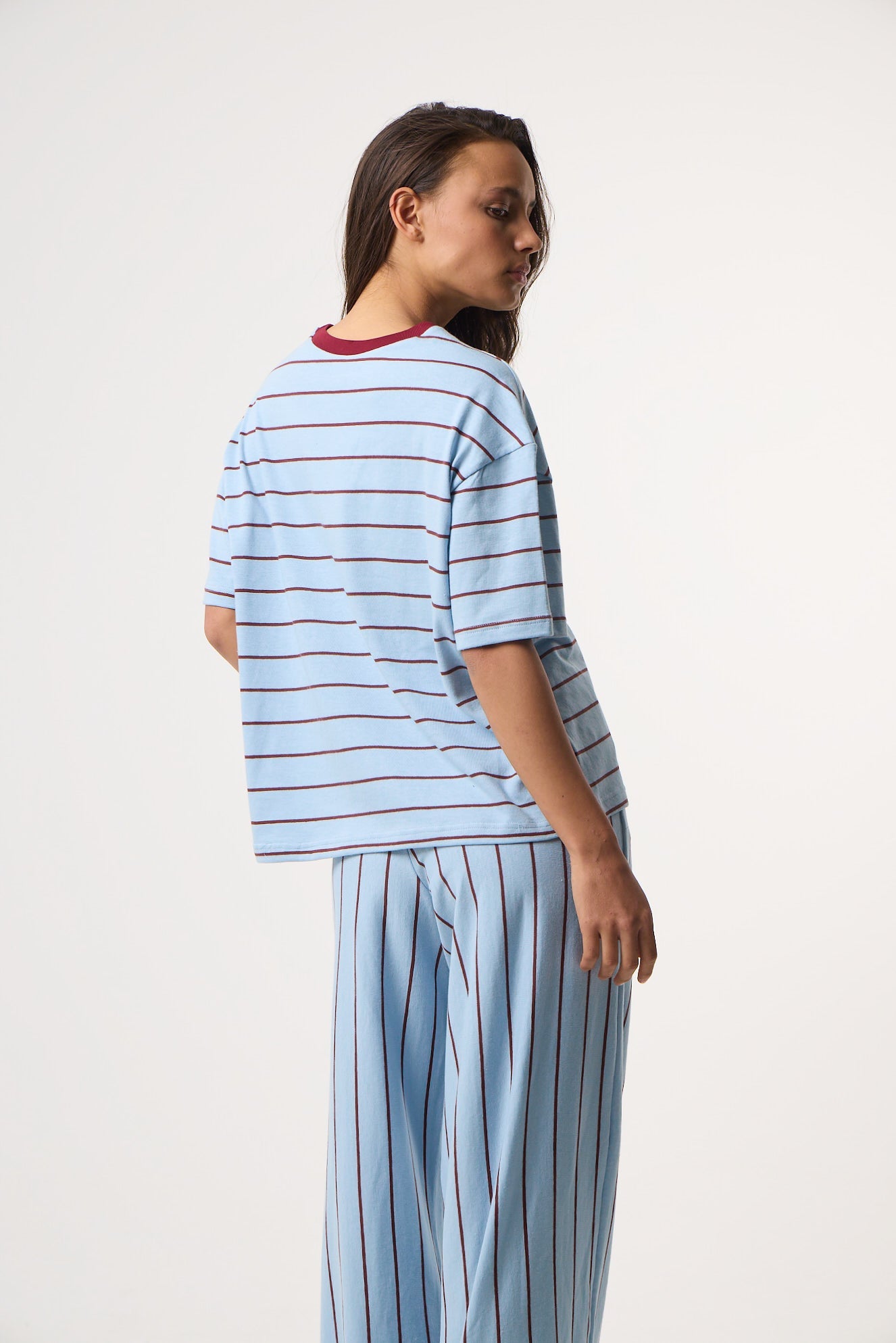 Κοντομάνικο T-Shirt Daily Stripes | Powder Blue