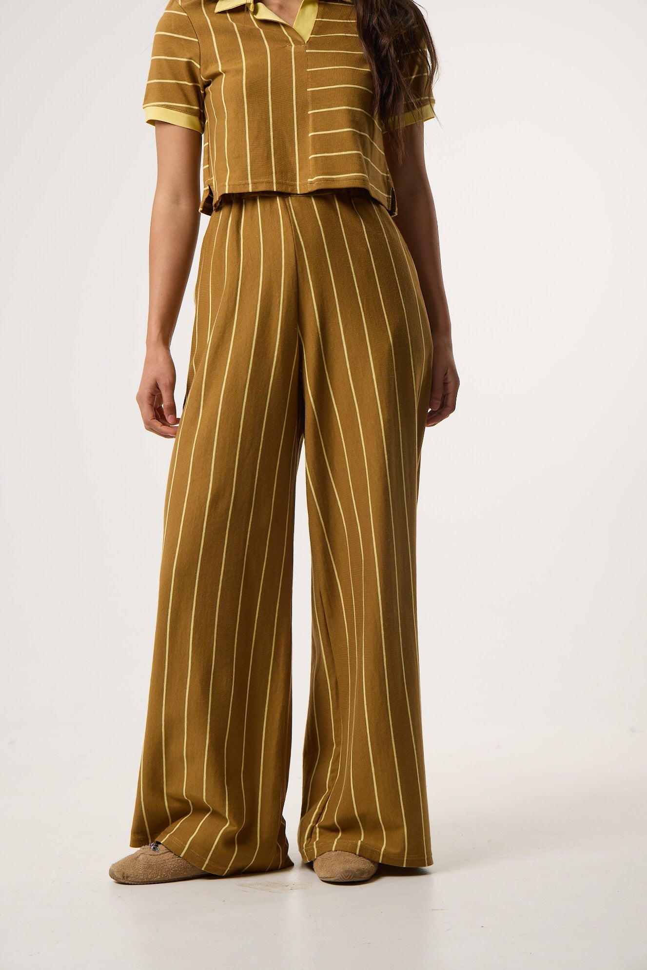 Παντελόνι φόρμας Daily Stripes | Καφέ