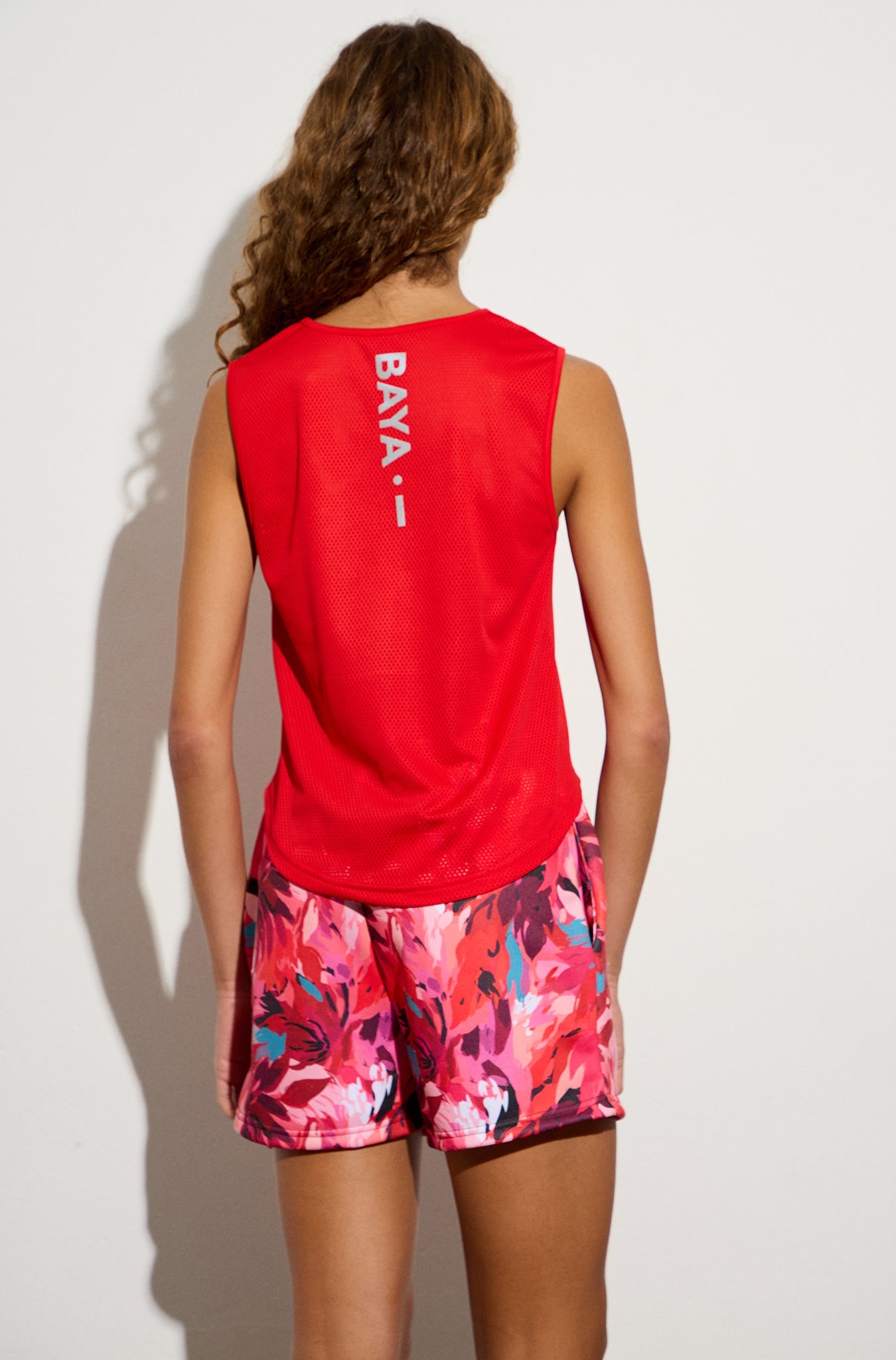 Crop αμάνικη MESH μπλούζα | Κόκκινο