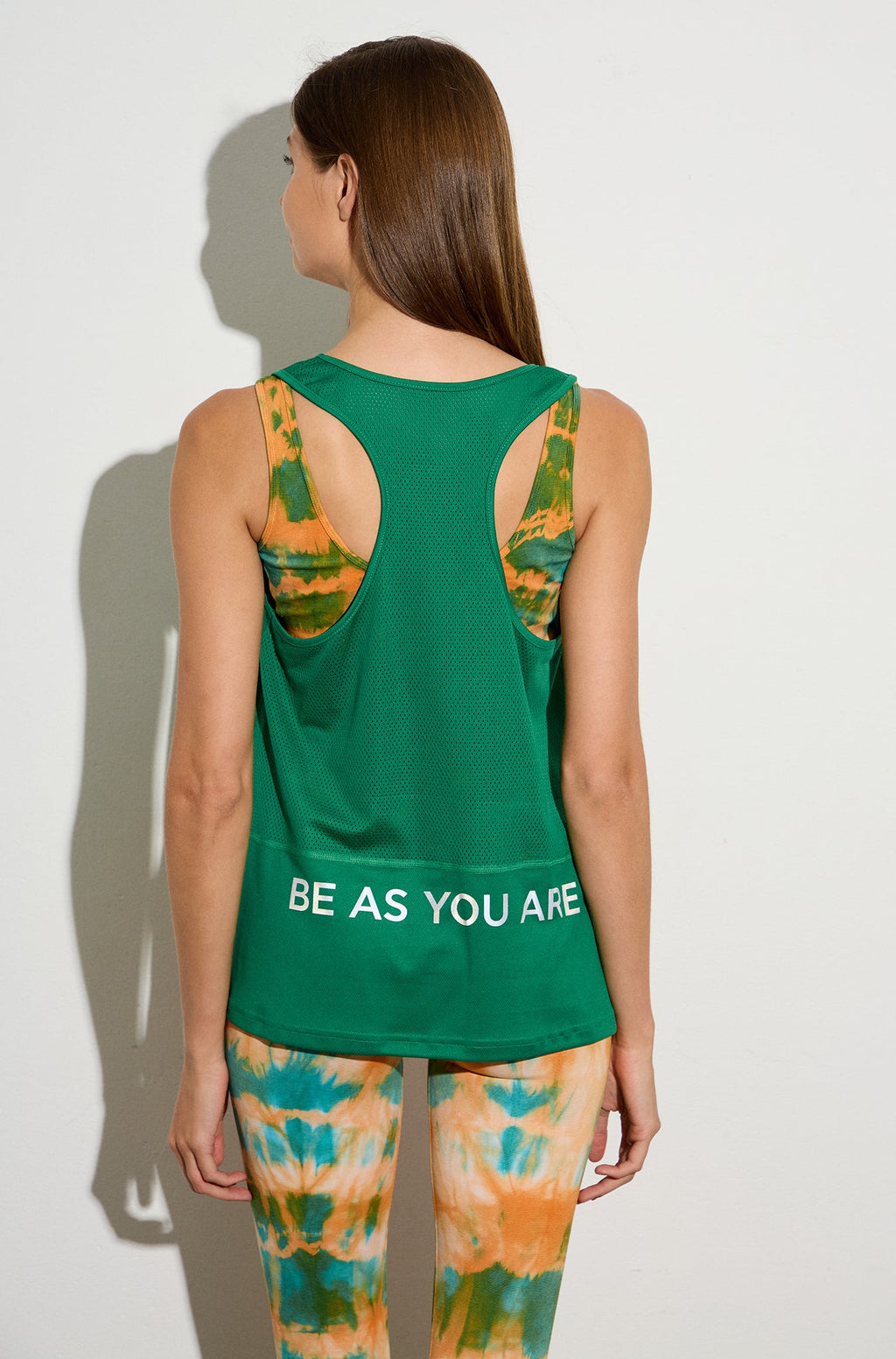 Aμάνικη MESH μπλούζα "Be as you are" | Πράσινο