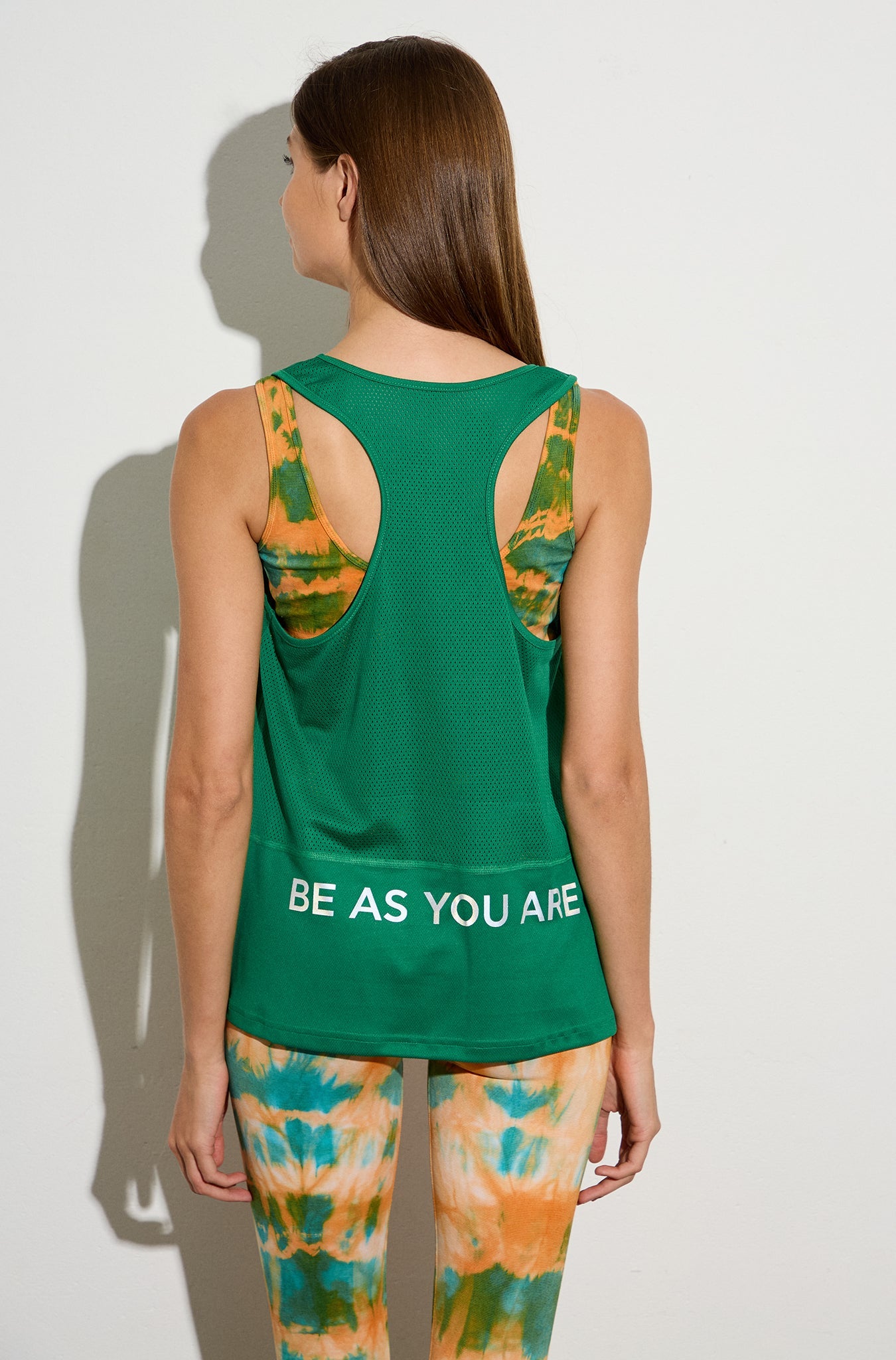Aμάνικη MESH μπλούζα "Be as you are" | Πράσινο