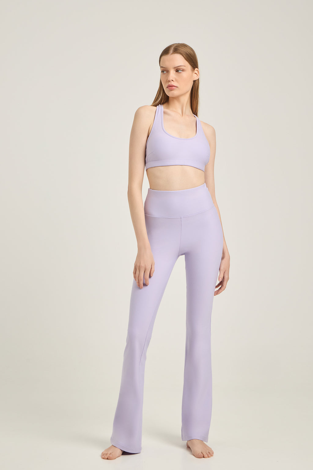 Aθλητικό κολάν SOFT TOUCH με τελείωμα καμπάνα | Violet