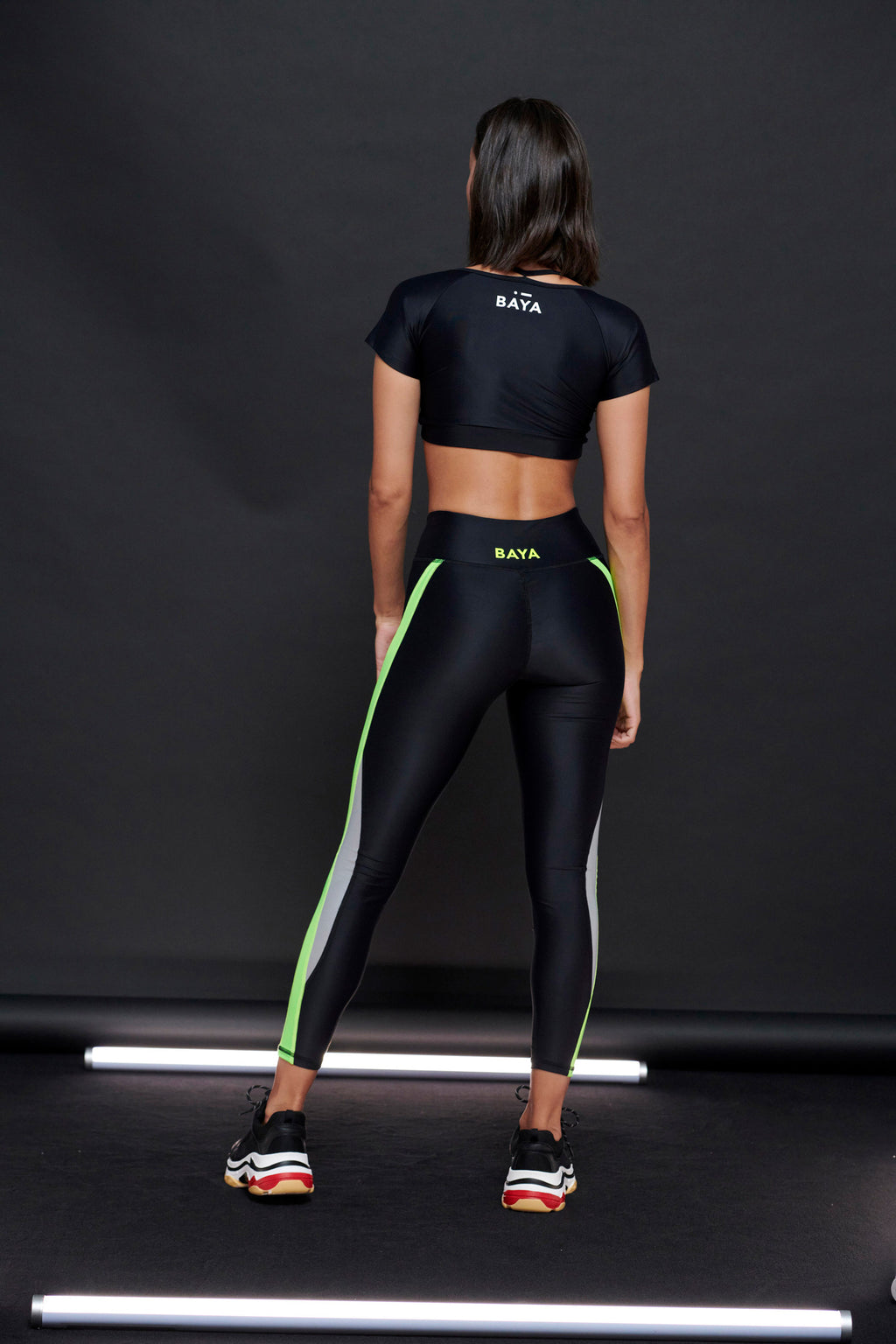 Leggings with reflective pannels black