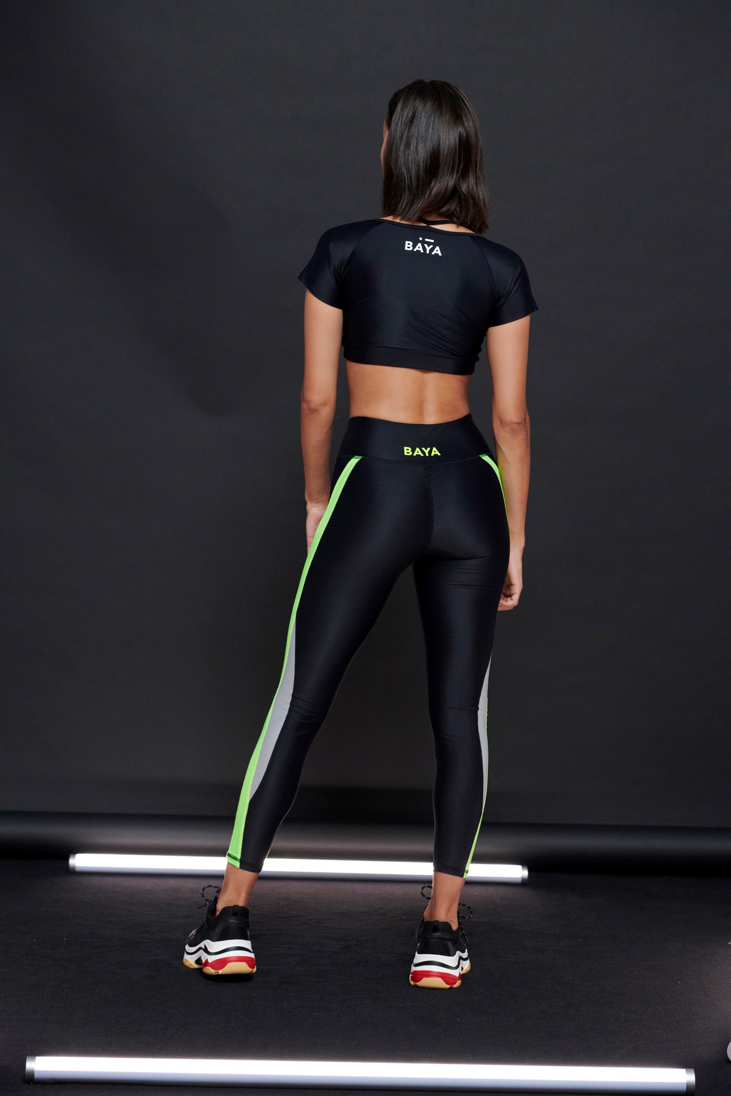 Leggings with reflective pannels black