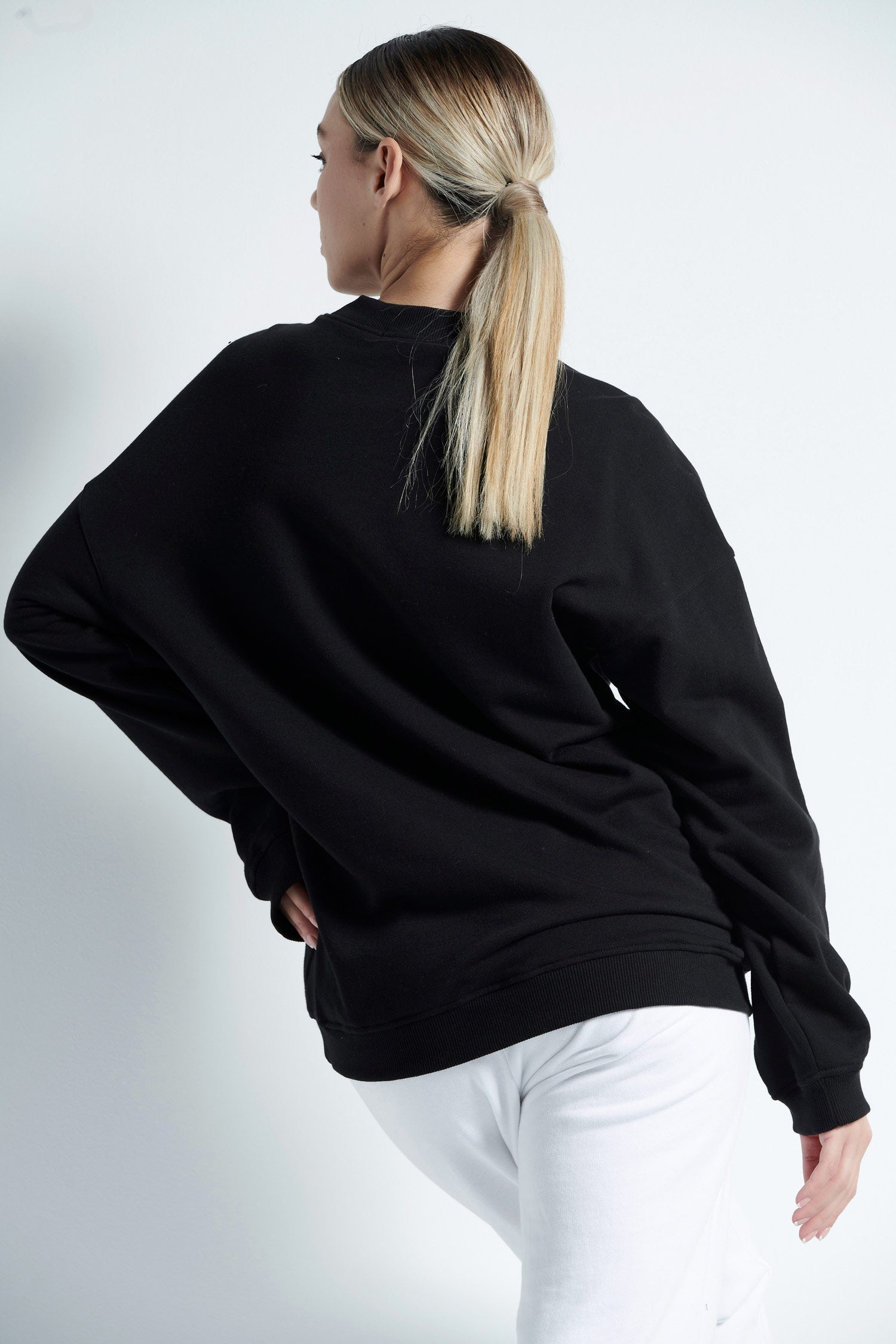Sweater with front print - Black