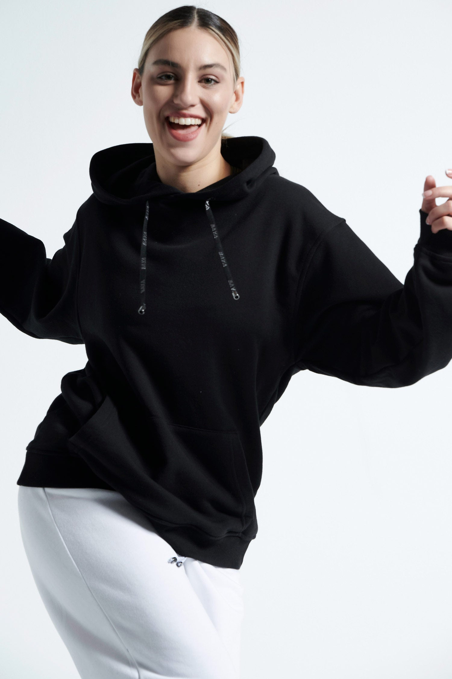 Hoodie with kangaroo pocket- Black