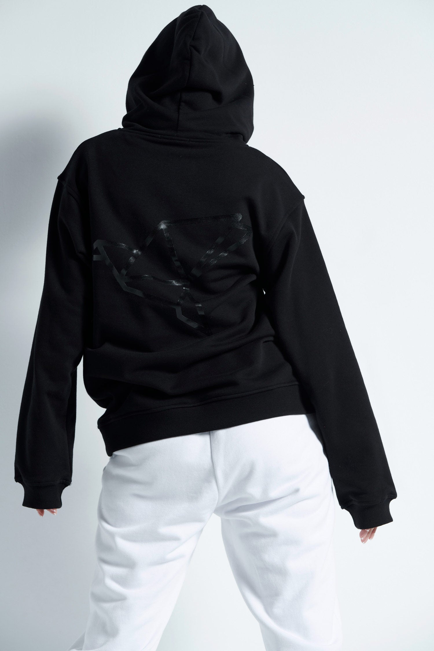Hoodie with kangaroo pocket- Black